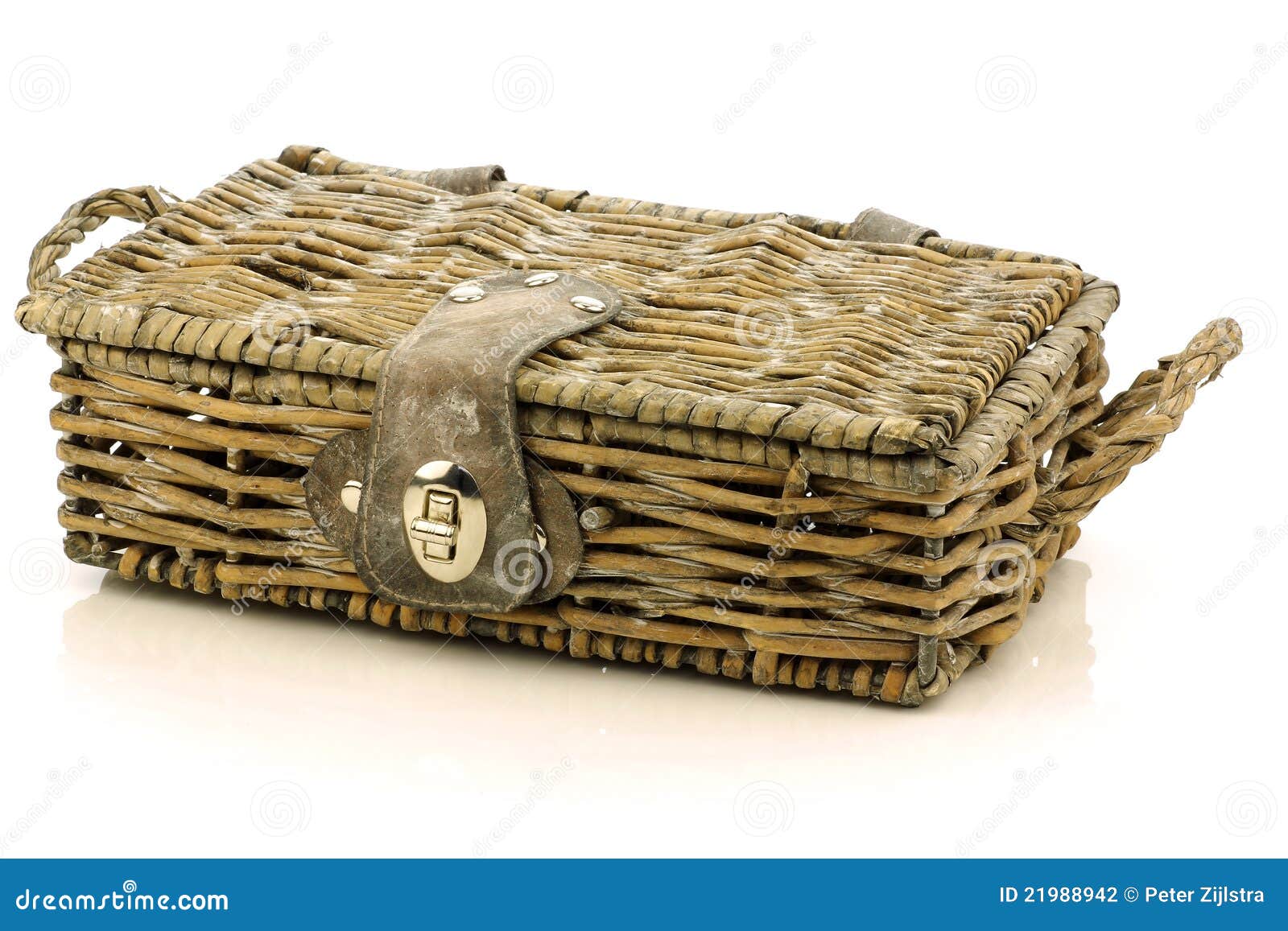 Woven Basket with Leather and Metal Lock Stock Photo Image of basket