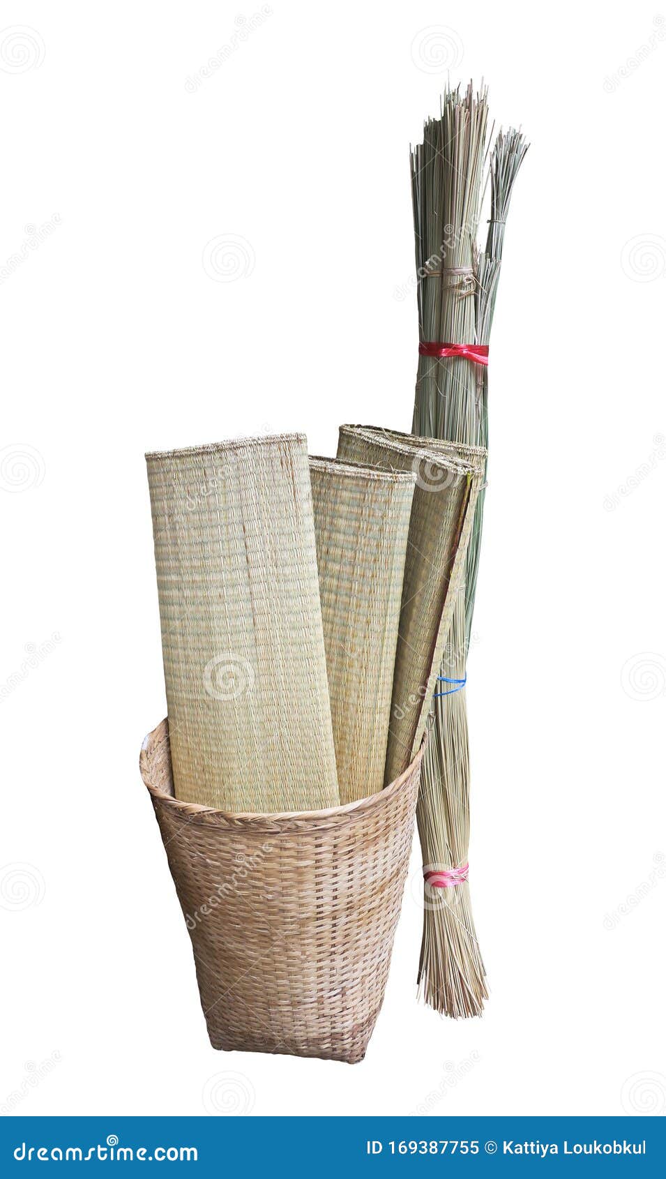 Woven Mat in Woven Basket and Reed Stock Image Image of craft