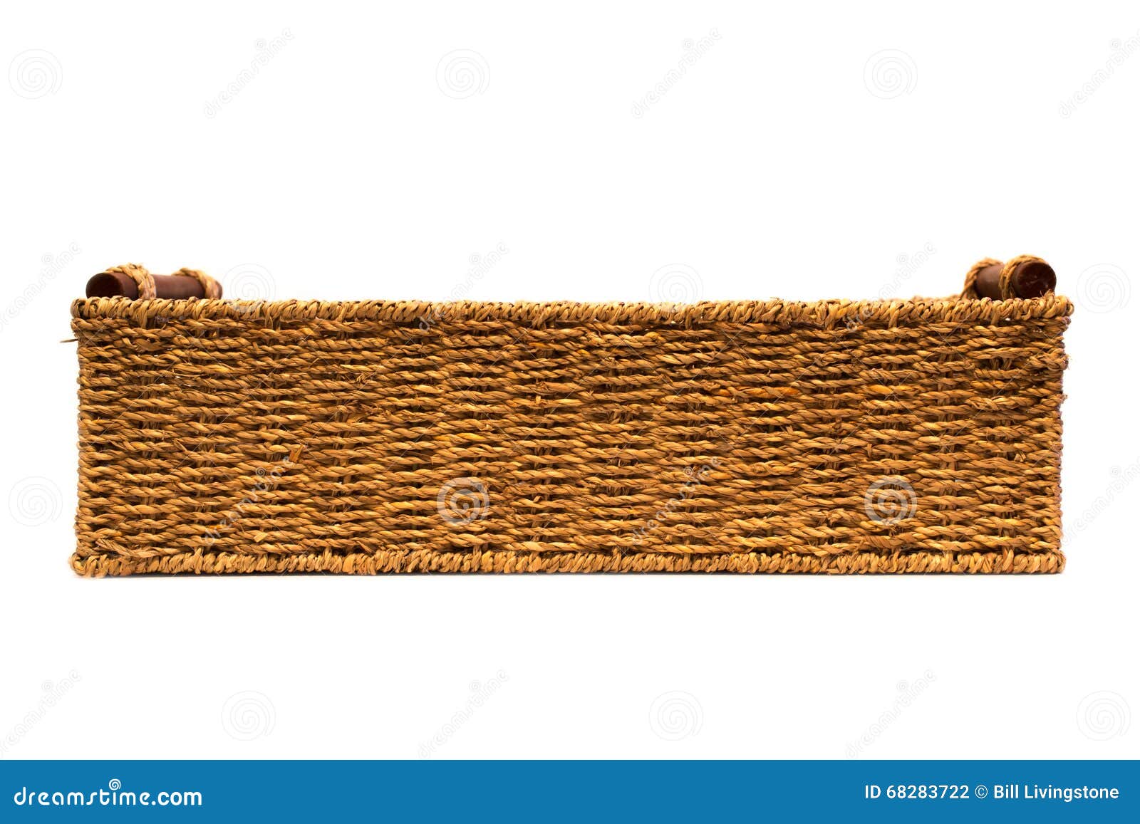 Woven Rope Basket with Handles Side View Stock Photo Image of