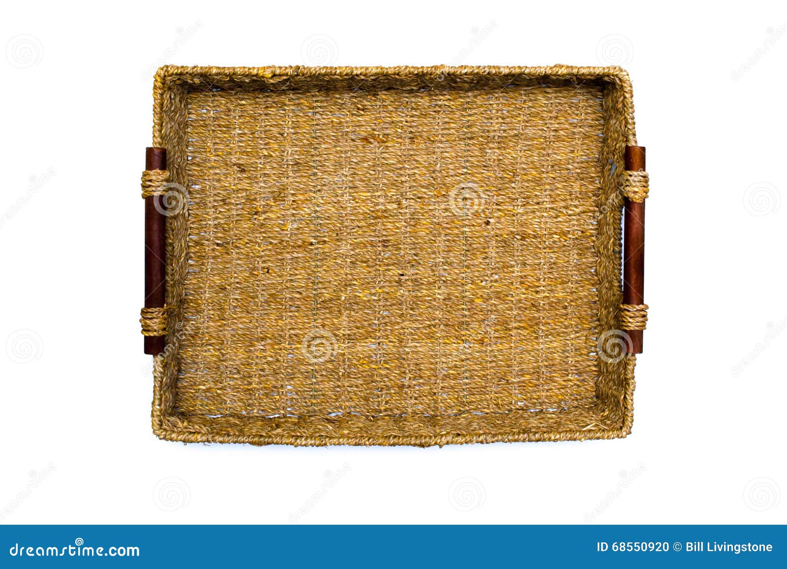 Woven Rope Basket with Handles Top View Stock Photo Image of