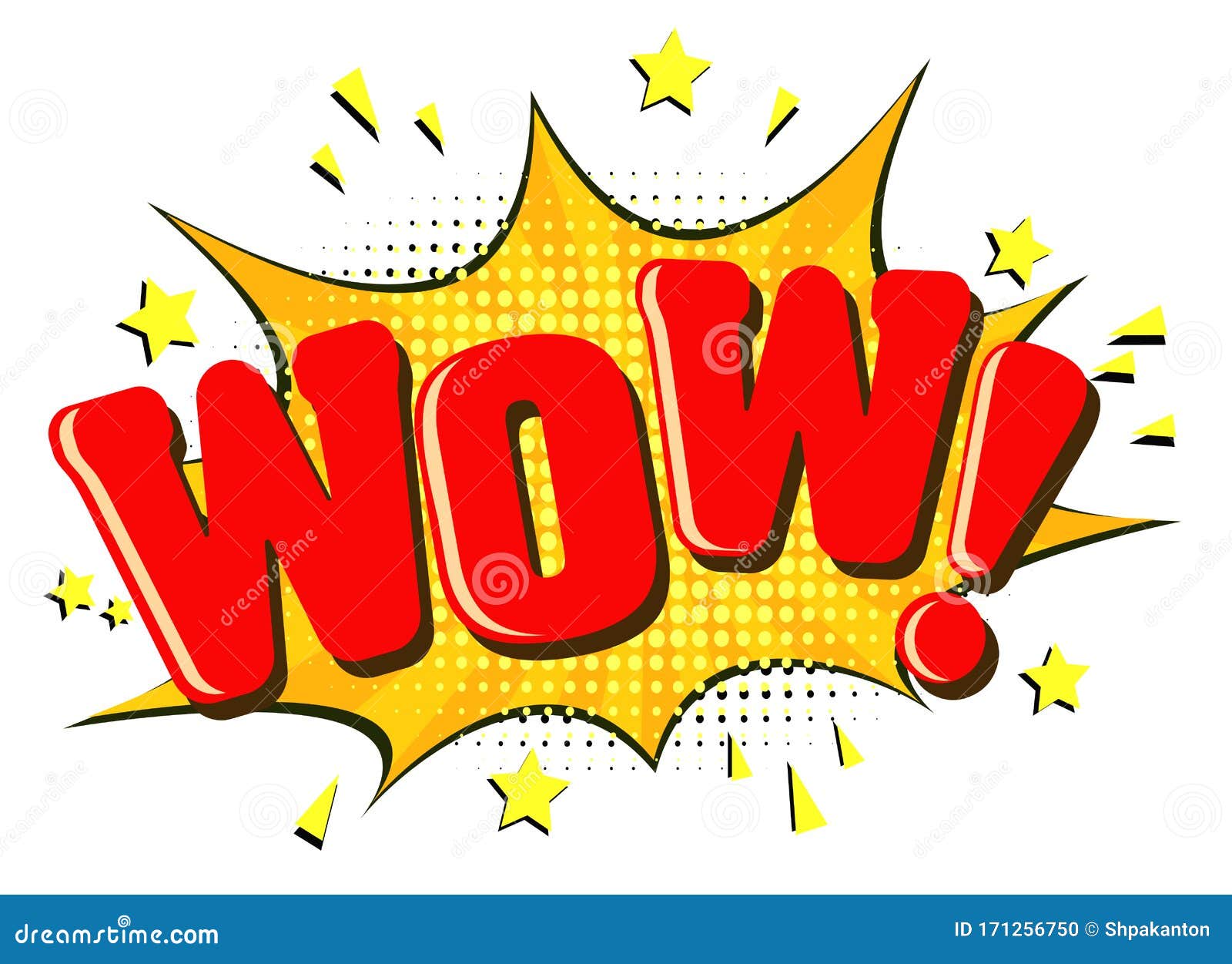 WOW! Comic Book, Cartoon Explosion with Caption, Speech Bubble for Your