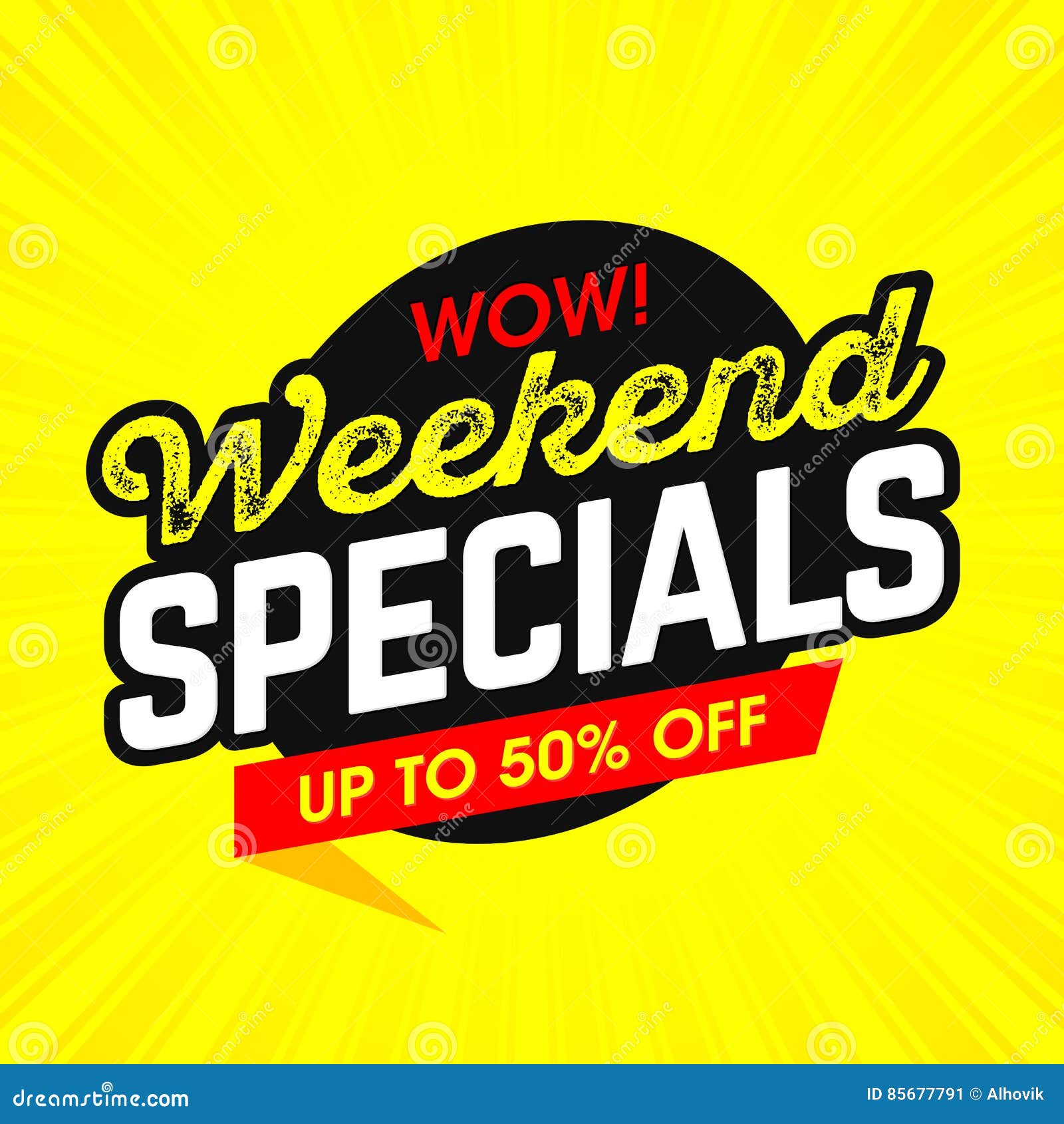 Weekend Specials Special Offer Banner Cartoon Vector CartoonDealer