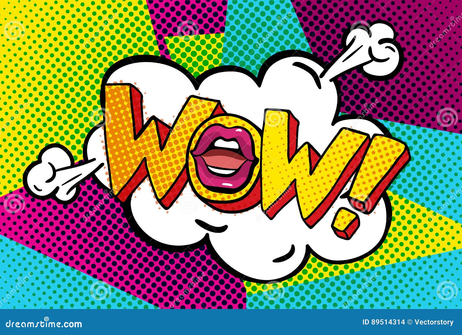 WOW word bubble. stock vector. Illustration of advertisement - 89514314