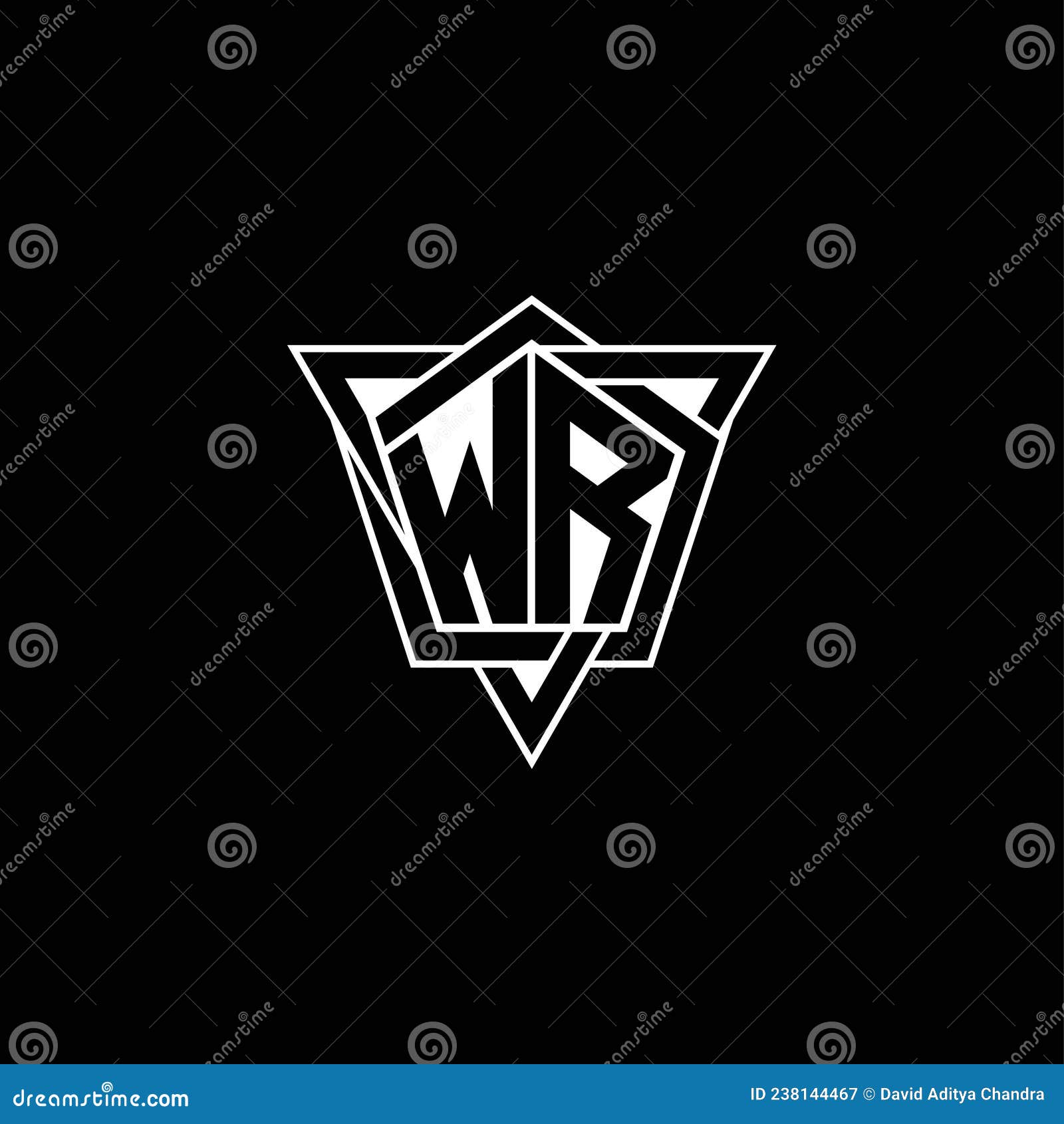 Ww logo monogram rounded hexagon shape Royalty Free Vector