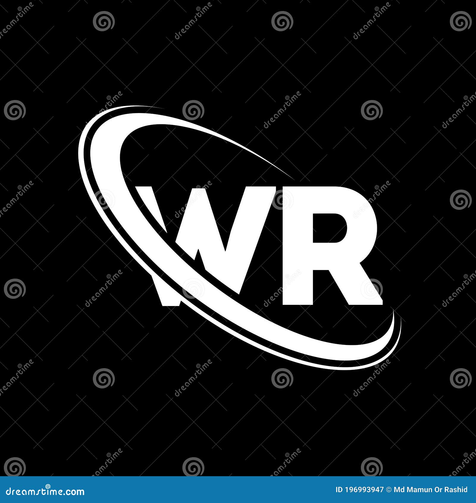 WR Logo. W R Design. White WR Letter. WR/W R Letter Logo Design Stock