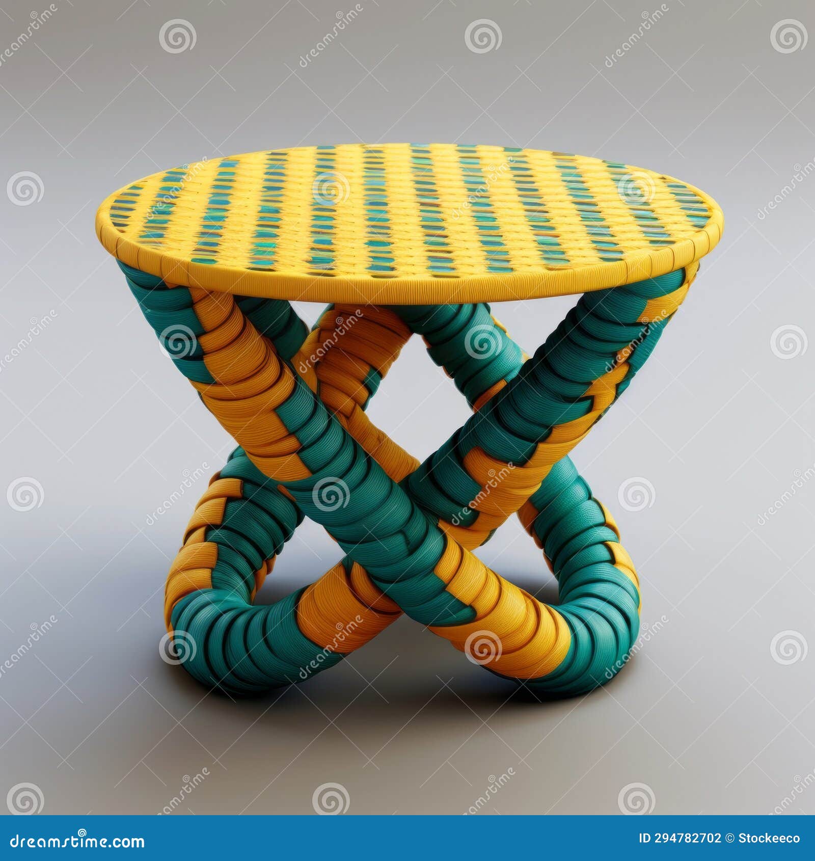 wranglese tropical table by nyao fx - teal and yellow hard surface modeling
