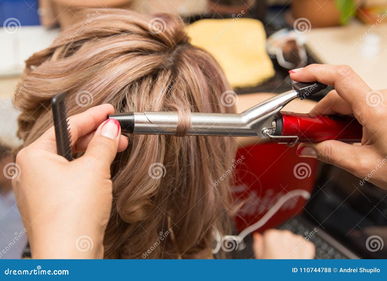 Wrap Hair Curling in a Beauty Salon Stock Photo Image of people