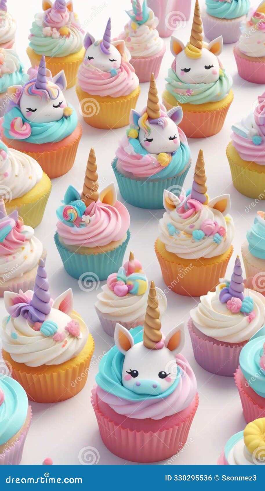 seamless unicorn cupcake pattern diagonal repeatedly background wrap page