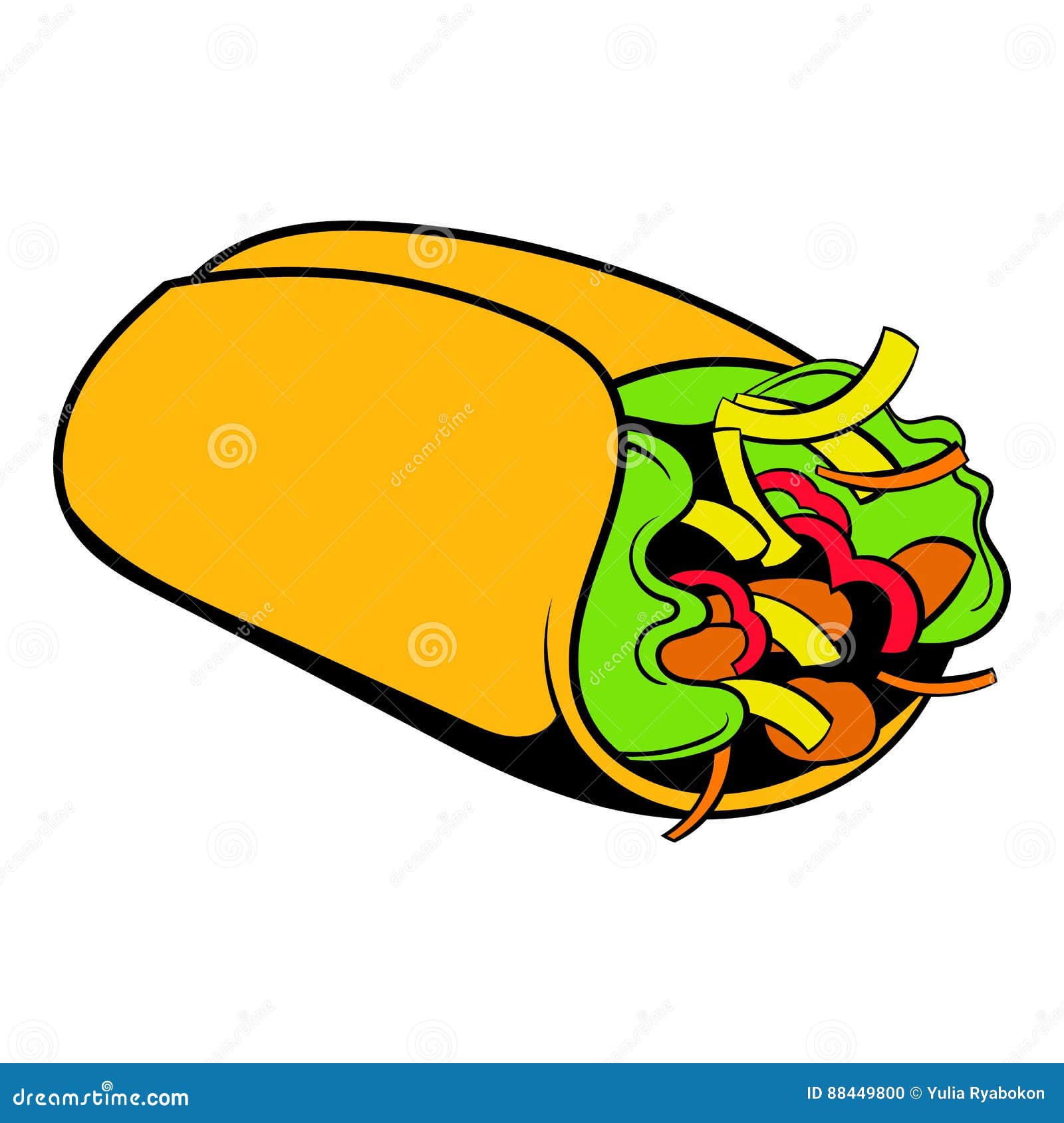 Wrap sandwich icon cartoon stock vector. Illustration of healthy 88449800