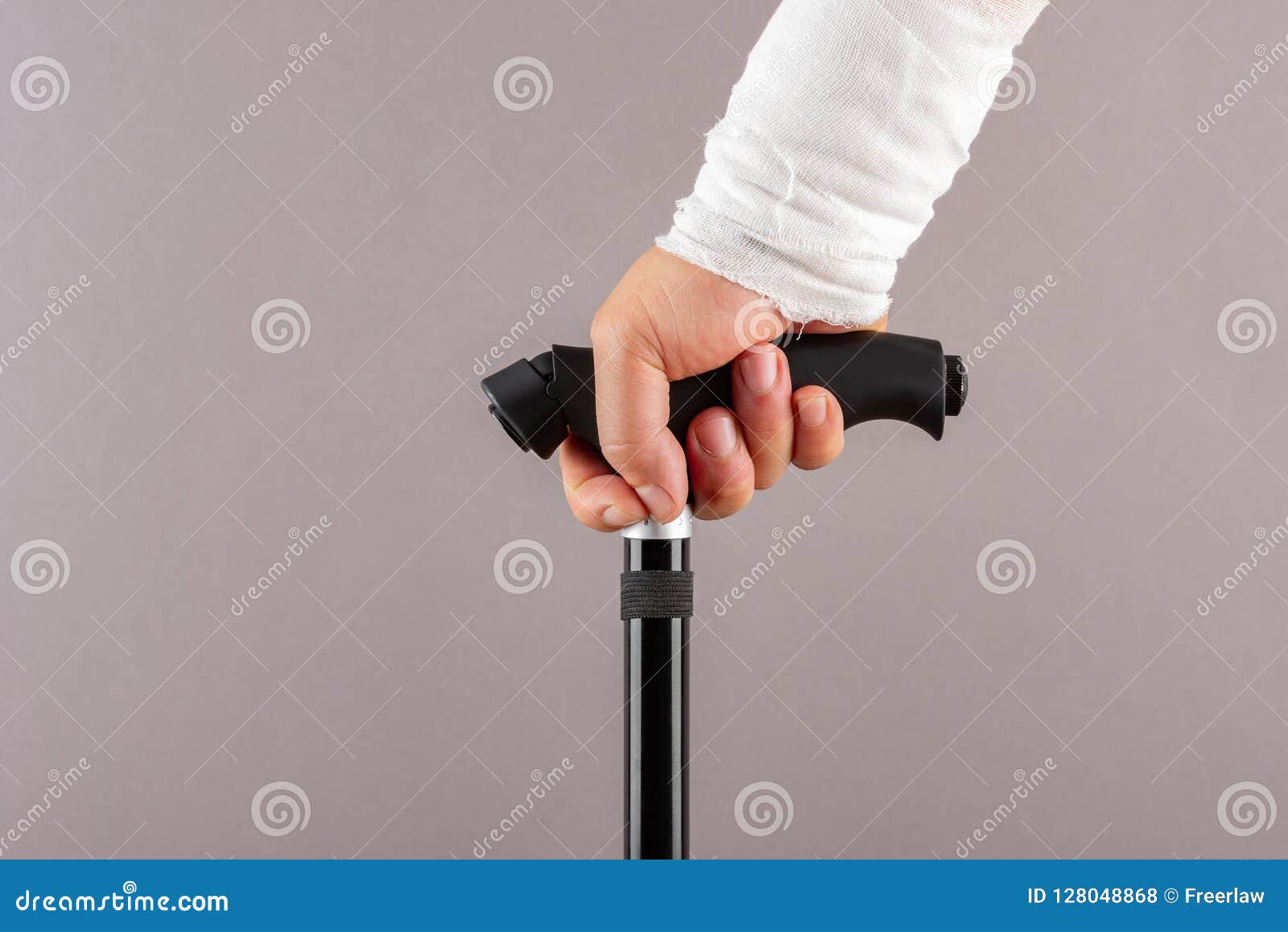 Wrapped Hand Holding Crutch Stock Photo Image of wrist, medical