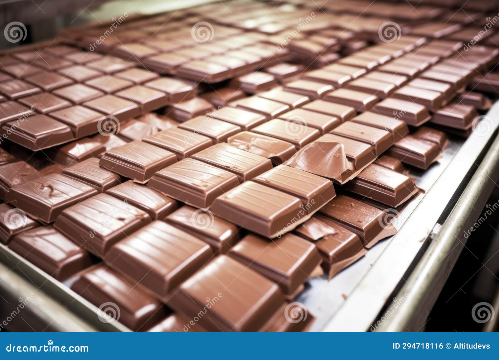 Wrapped and Sealed Chocolate Bars Ready for Distribution Stock Photo