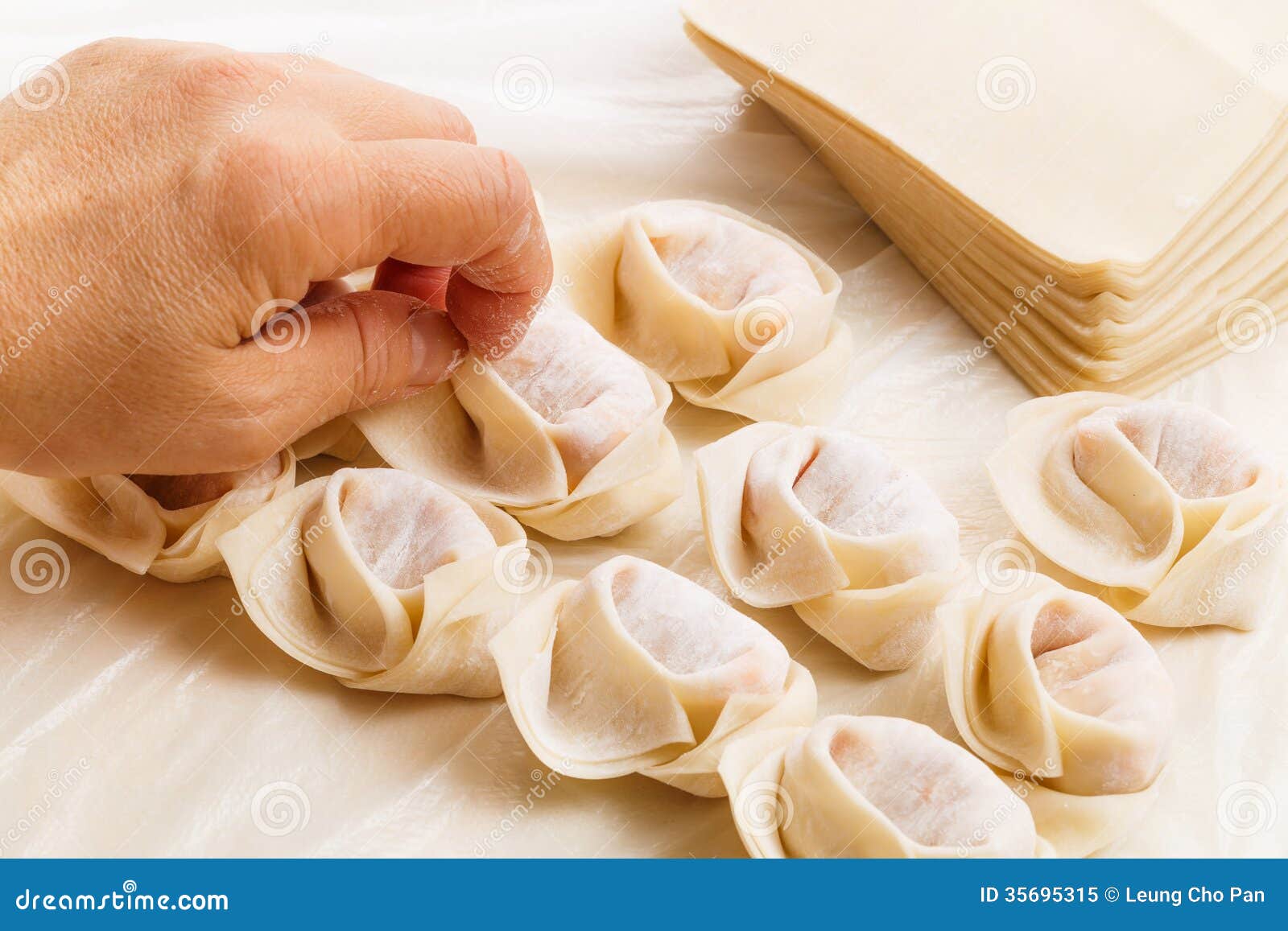 Wrapping chinese dumpling stock image. Image of chinese 35695315