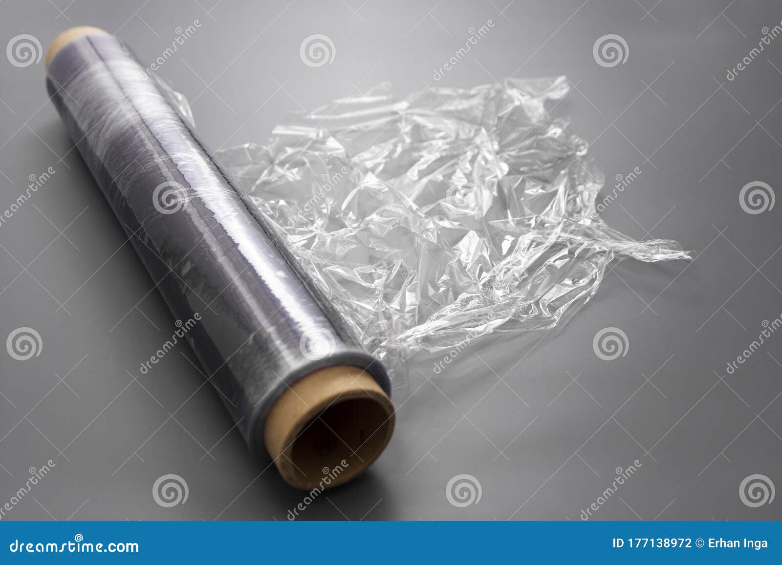 Wrapping Plastic Stretch Film Roll, Abstract Plastic Waste Concept