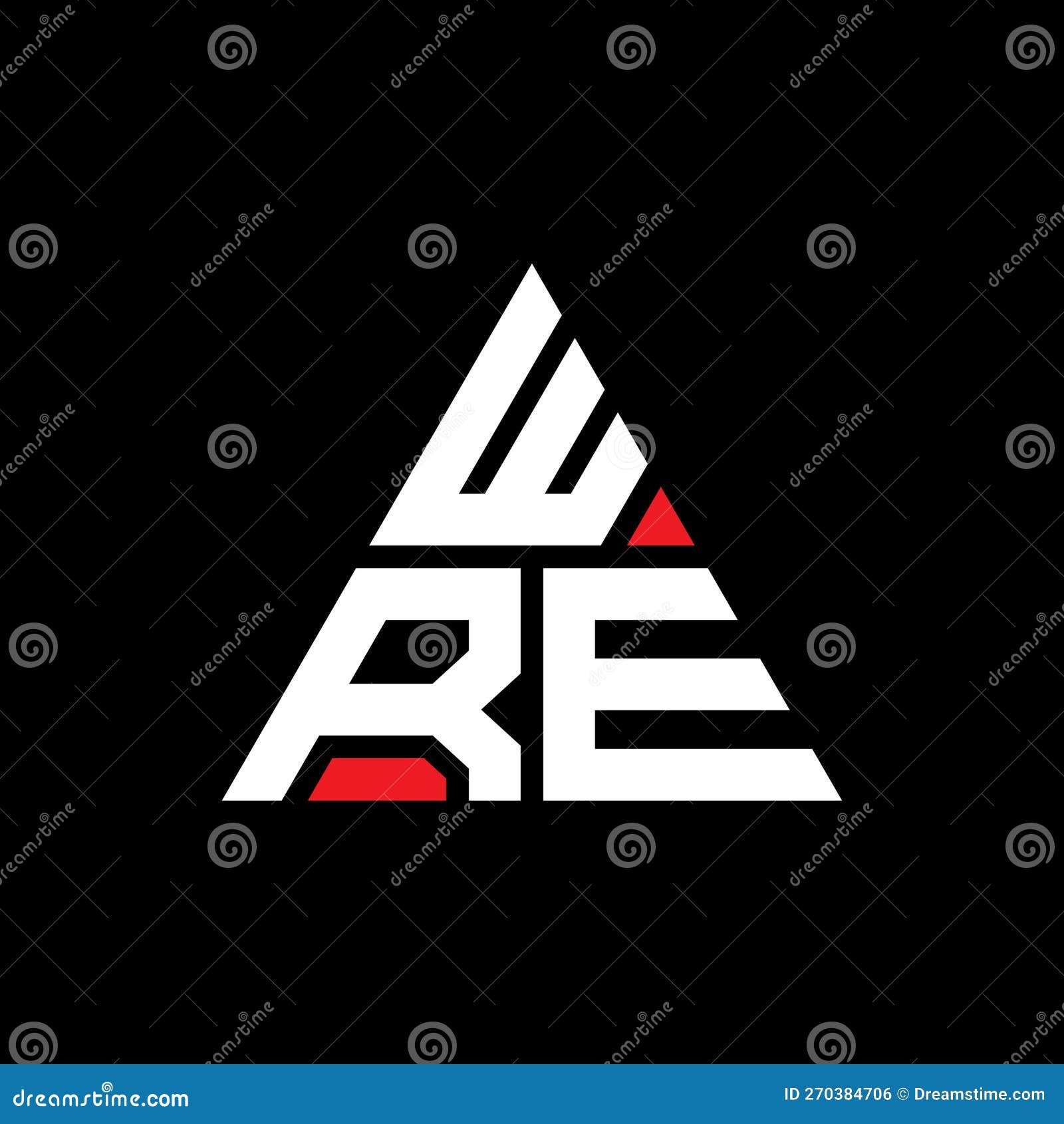 wre triangle letter logo  with triangle . wre triangle logo  monogram. wre triangle  logo template with red