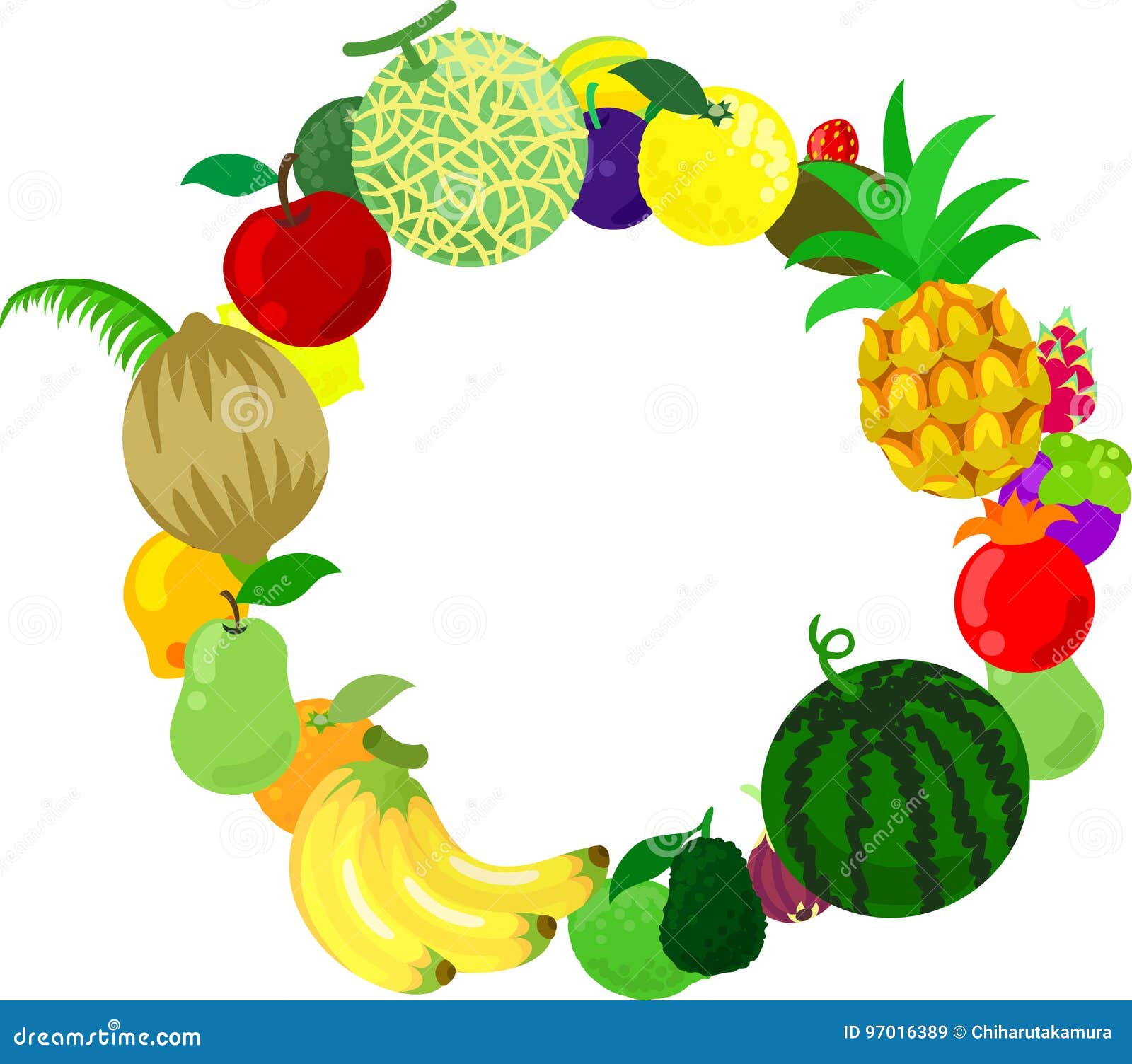 The wreath of fruits stock vector. Illustration of creative 97016389