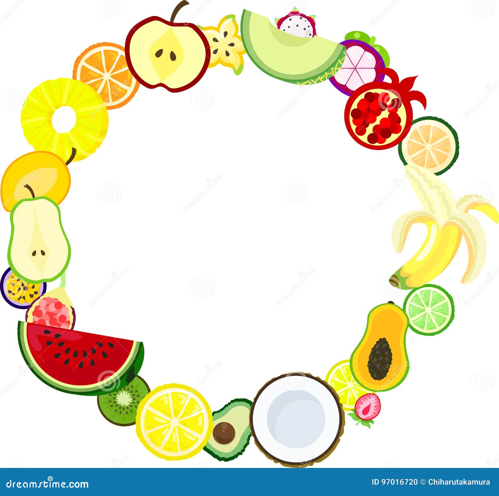 The wreath of fruits stock vector. Illustration of pretty 97016720