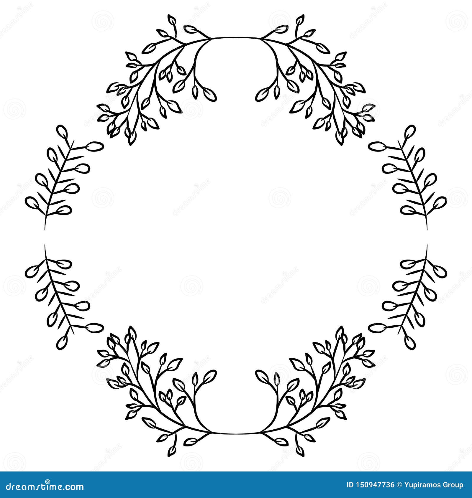 Wreath Leafs Frame Boho Style Stock Vector - Illustration of style ...