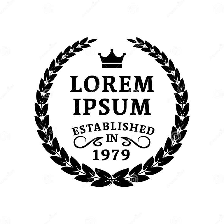 Wreath Logo Design Typography Template. Vector Illustration Stock