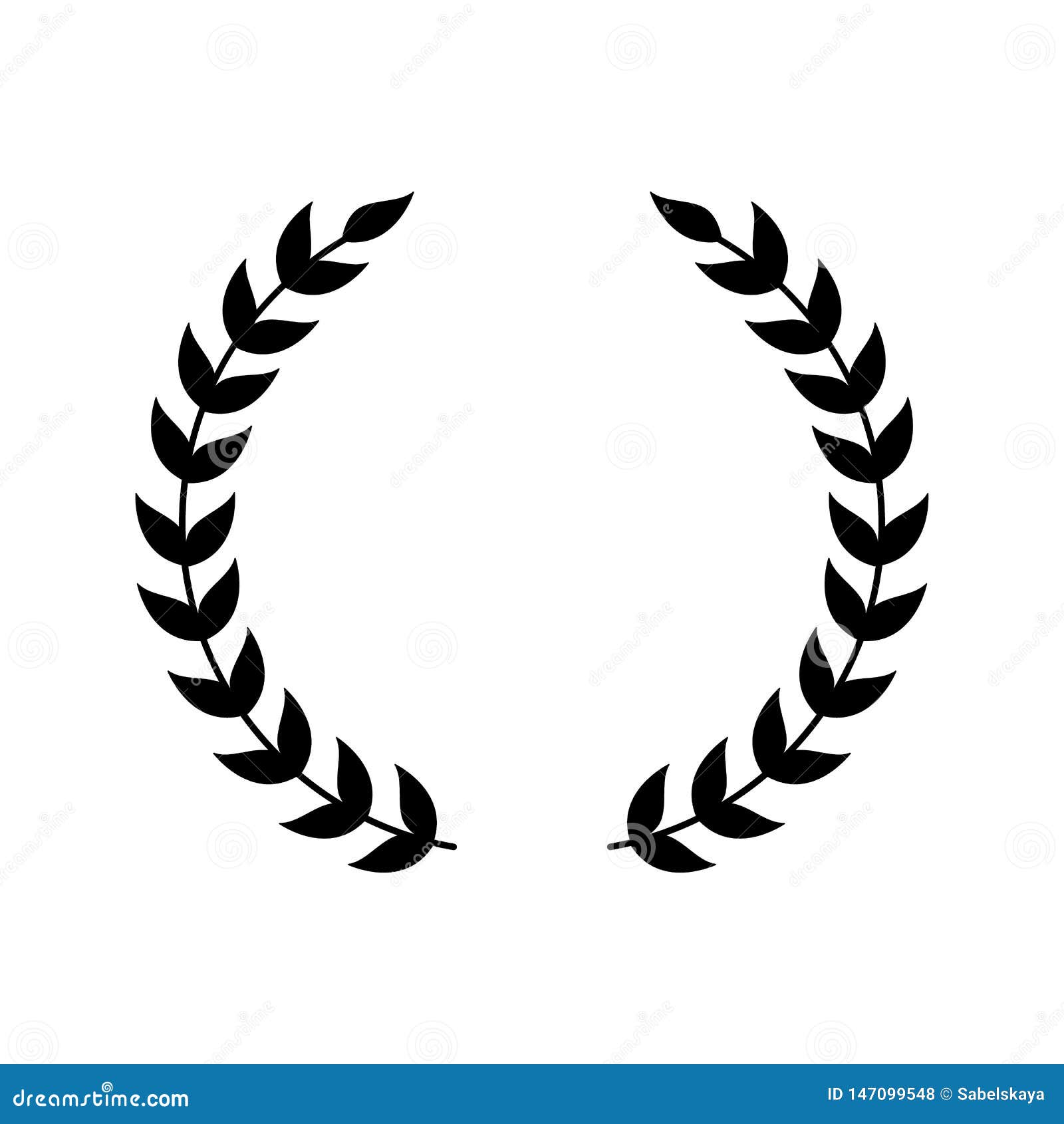 Wreath Symbol for Award Emblem Stock Vector  Illustration of flat