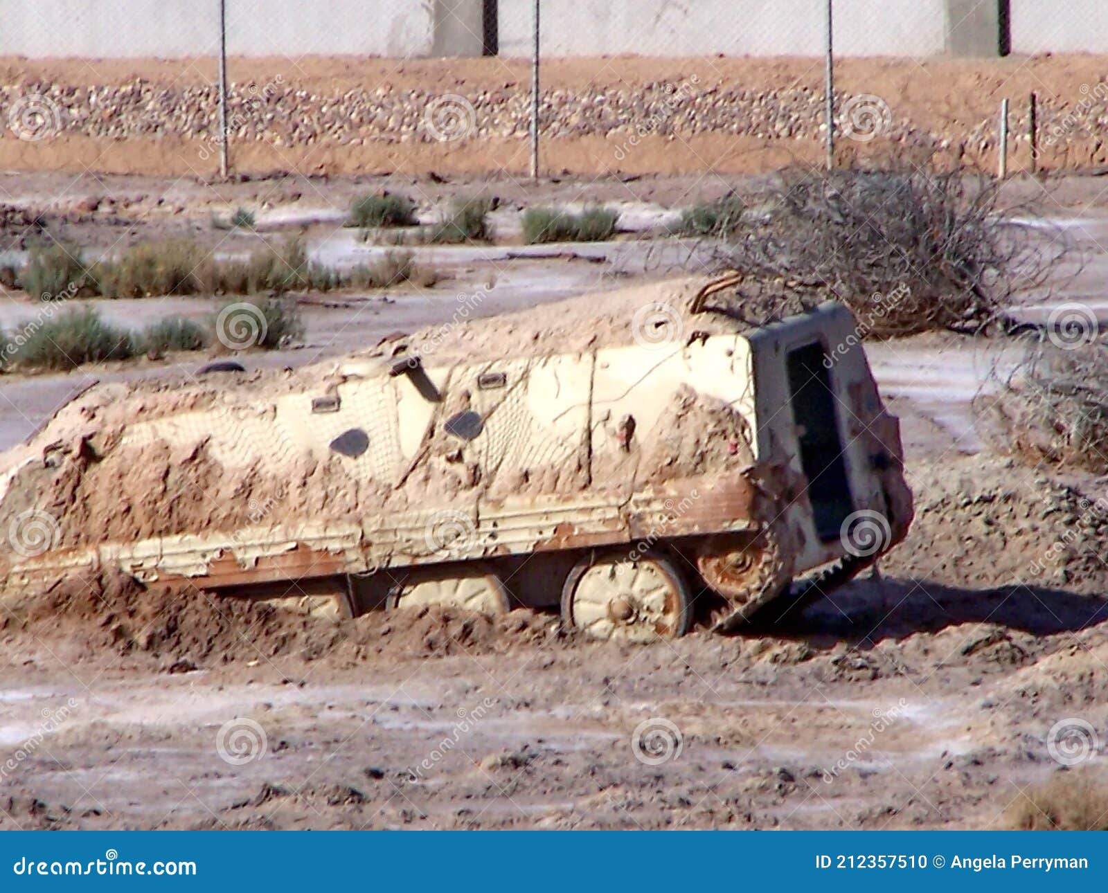 wreck of an armored vehicle in basra