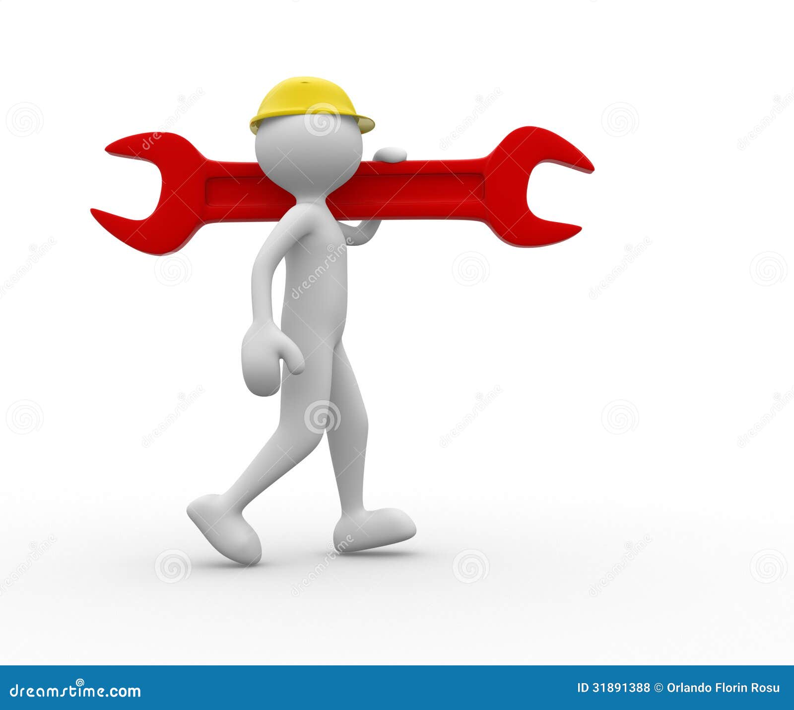 Wrench stock illustration. Illustration of helmet, help 31891388