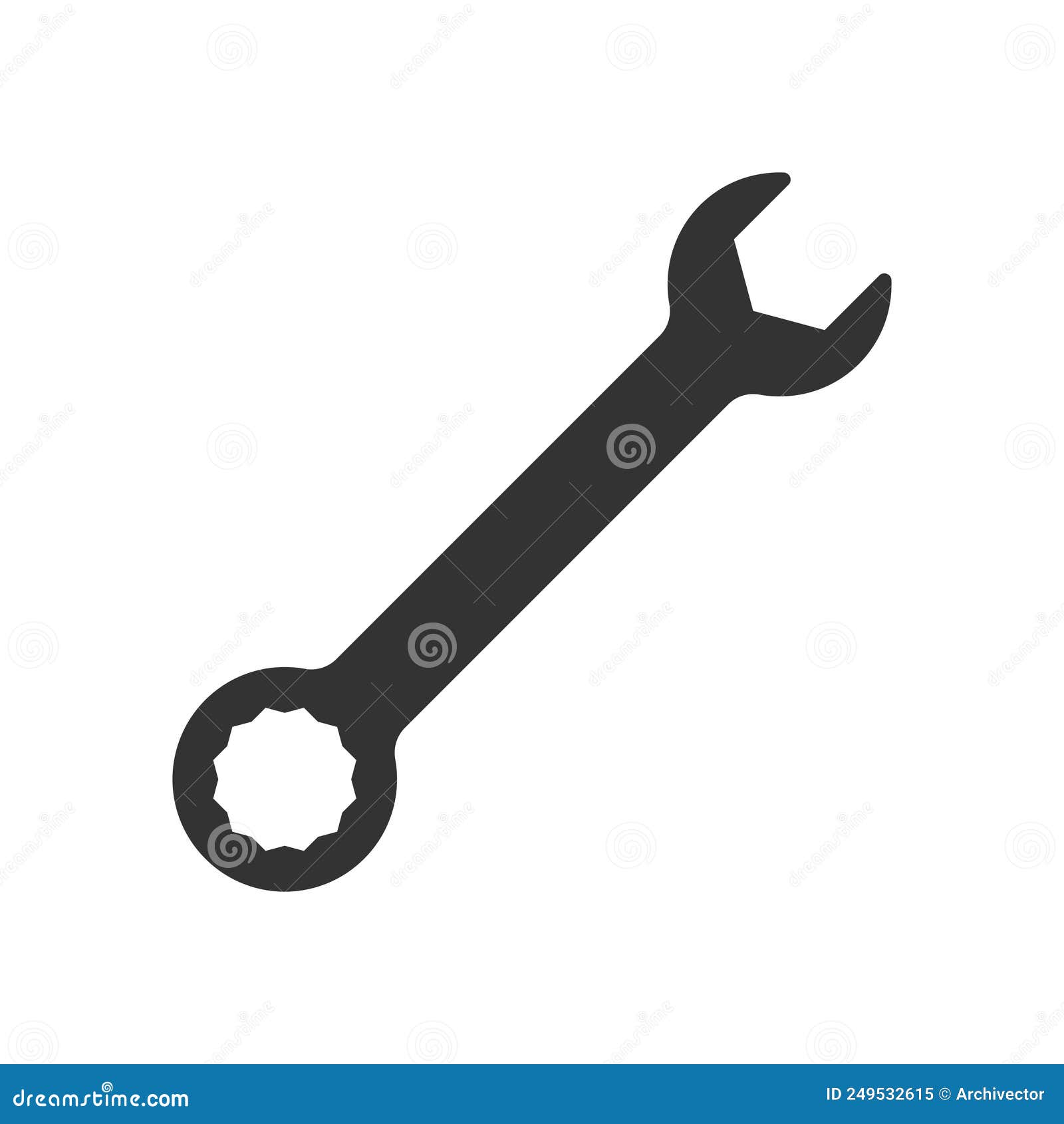 Wrench Graphic Icon Isolated on White Background Stock Vector ...