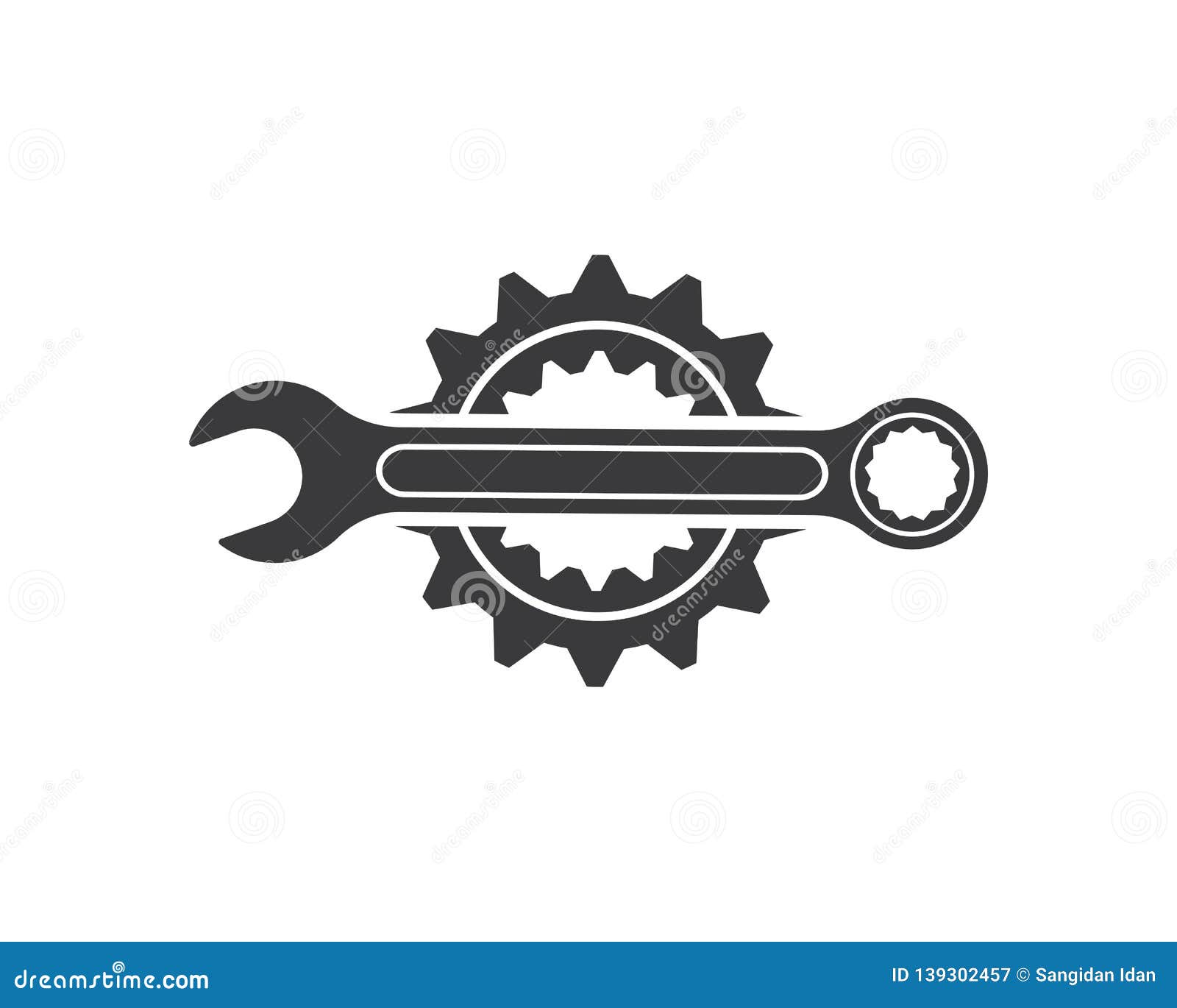 Wrench Icon Vector of Automotive Service Illustration Stock Vector