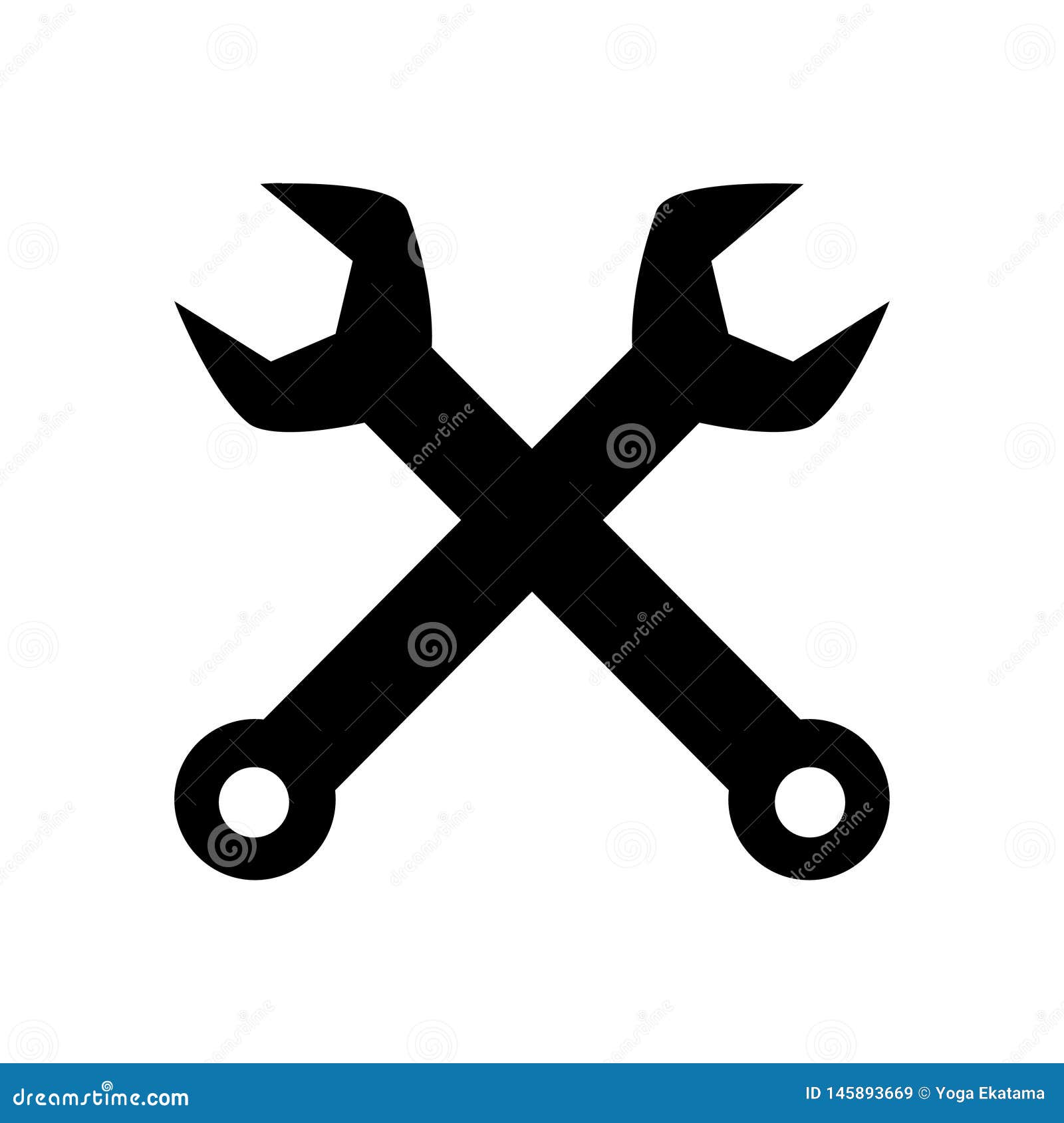 wrench icon in black color