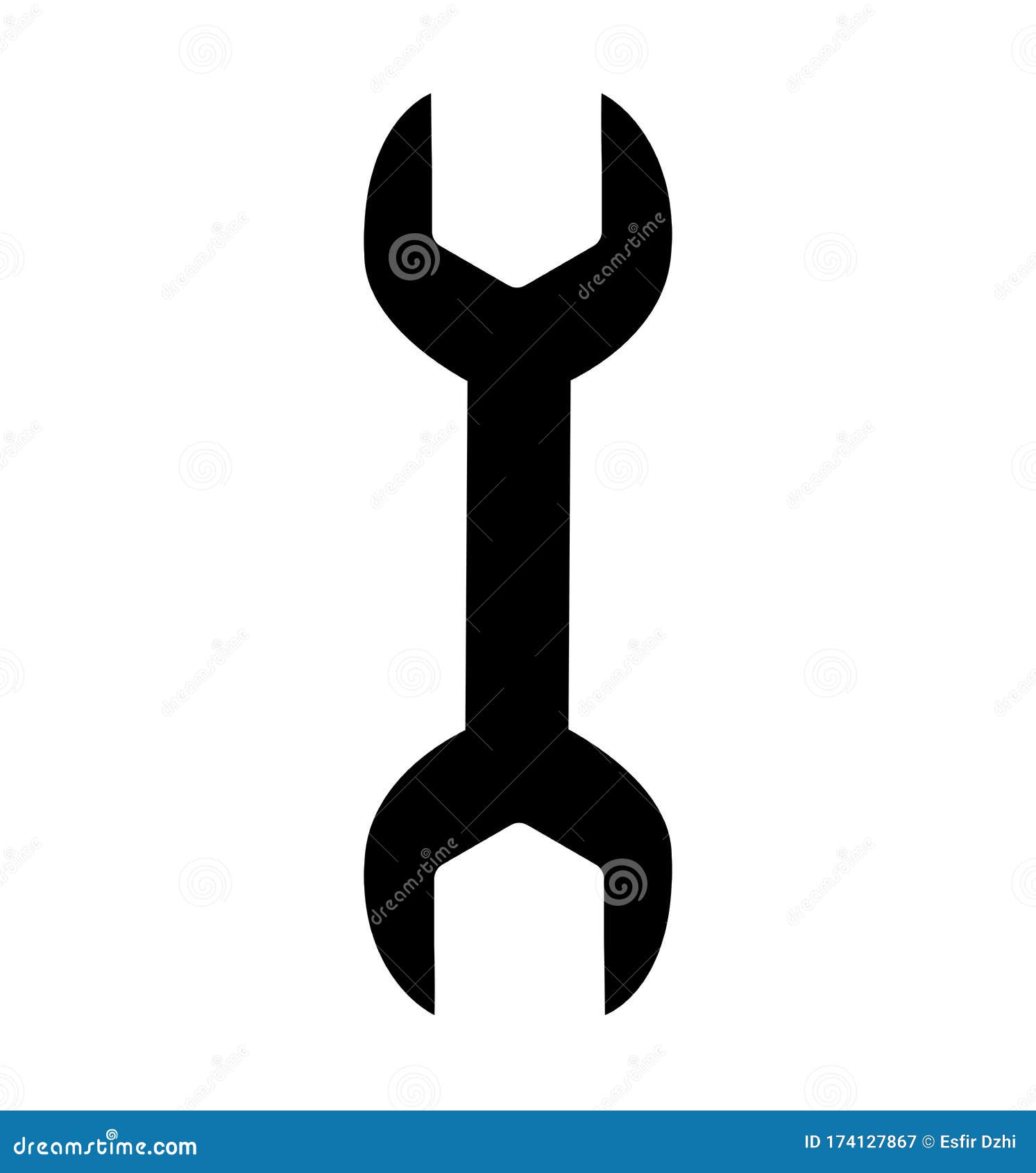 Wrench Key Icon Tool To Work Vector Isolated on White Stock Vector Illustration of