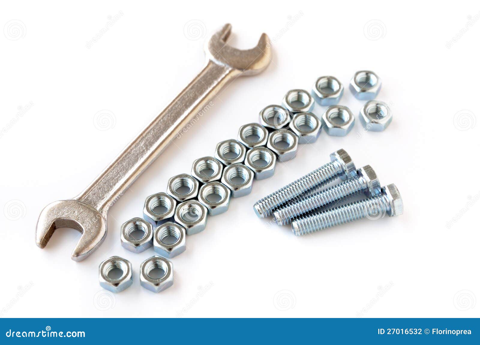 Wrench on nuts stock photo. Image of threaded, steel 27016532