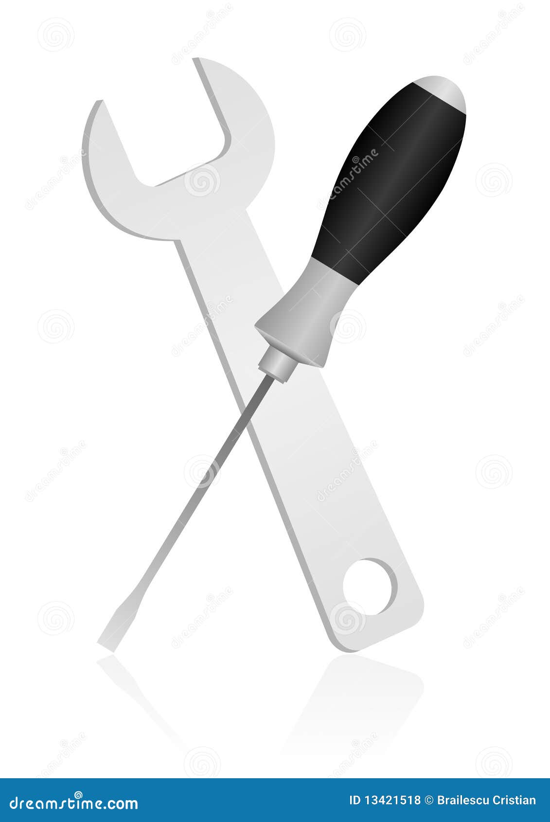 Wrench and screwdriver stock vector. Illustration of hardware 13421518