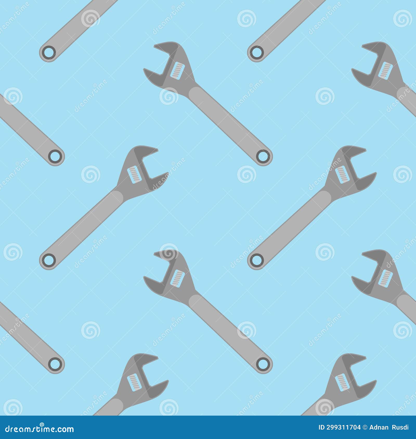 Wrench Seamless Pattern Vector Illustration. Suitable for Backgrounds