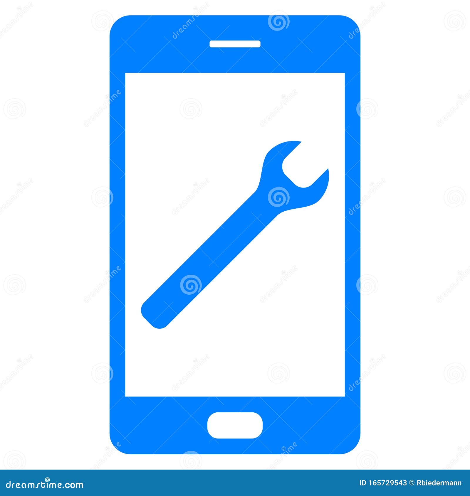 Wrench and smartphone stock vector. Illustration of icon 165729543