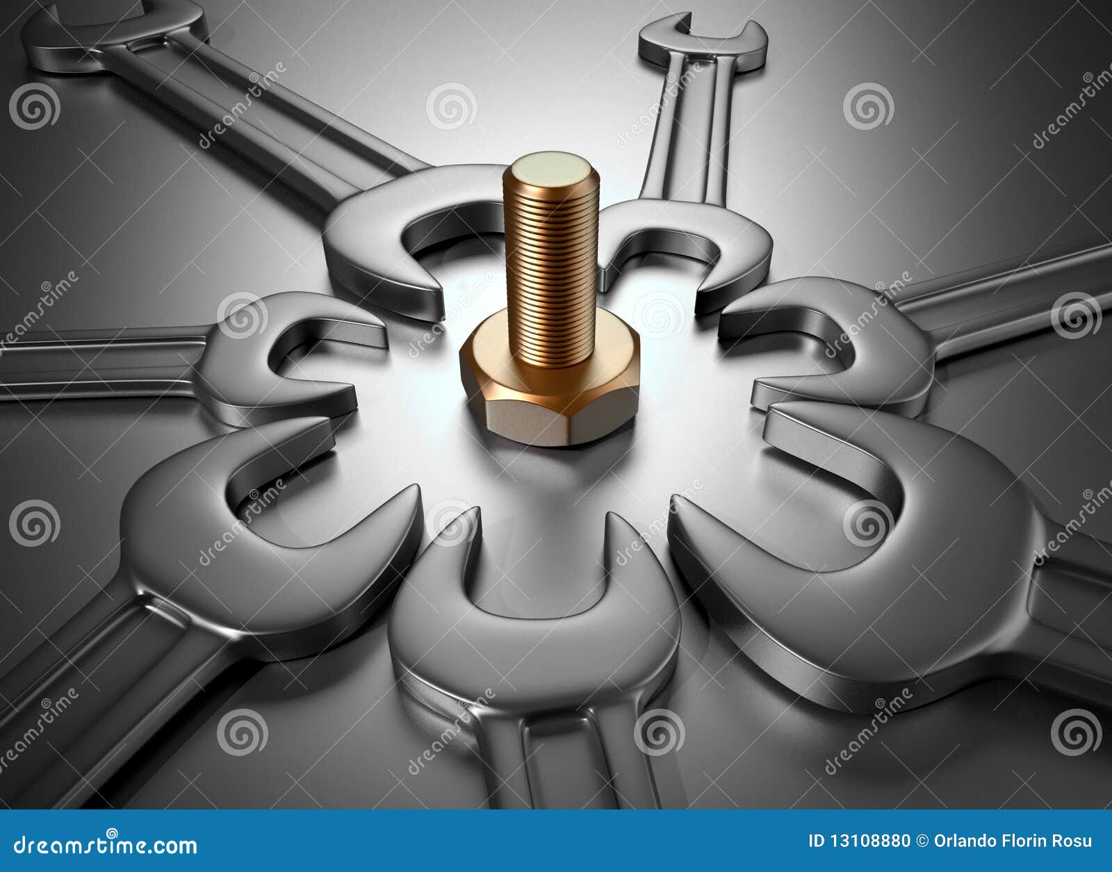 Wrenches and stock illustration. Illustration of golden 13108880