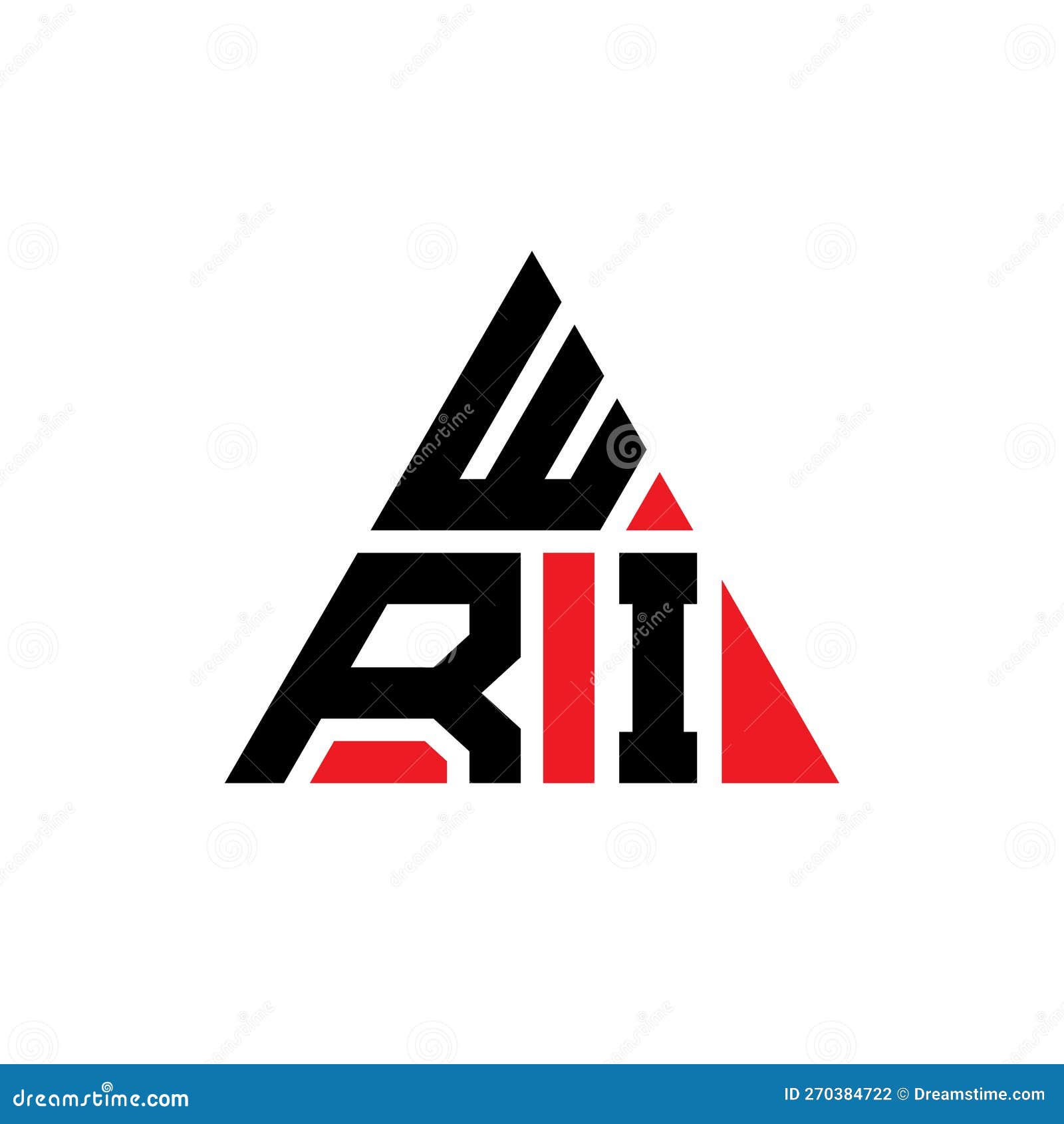 wri triangle letter logo  with triangle . wri triangle logo  monogram. wri triangle  logo template with red