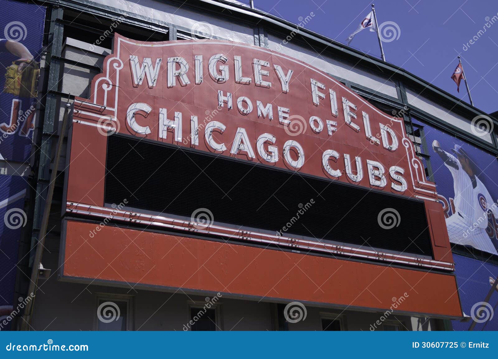 Wrigley Field Marquee editorial image. Image of pastime 30607725
