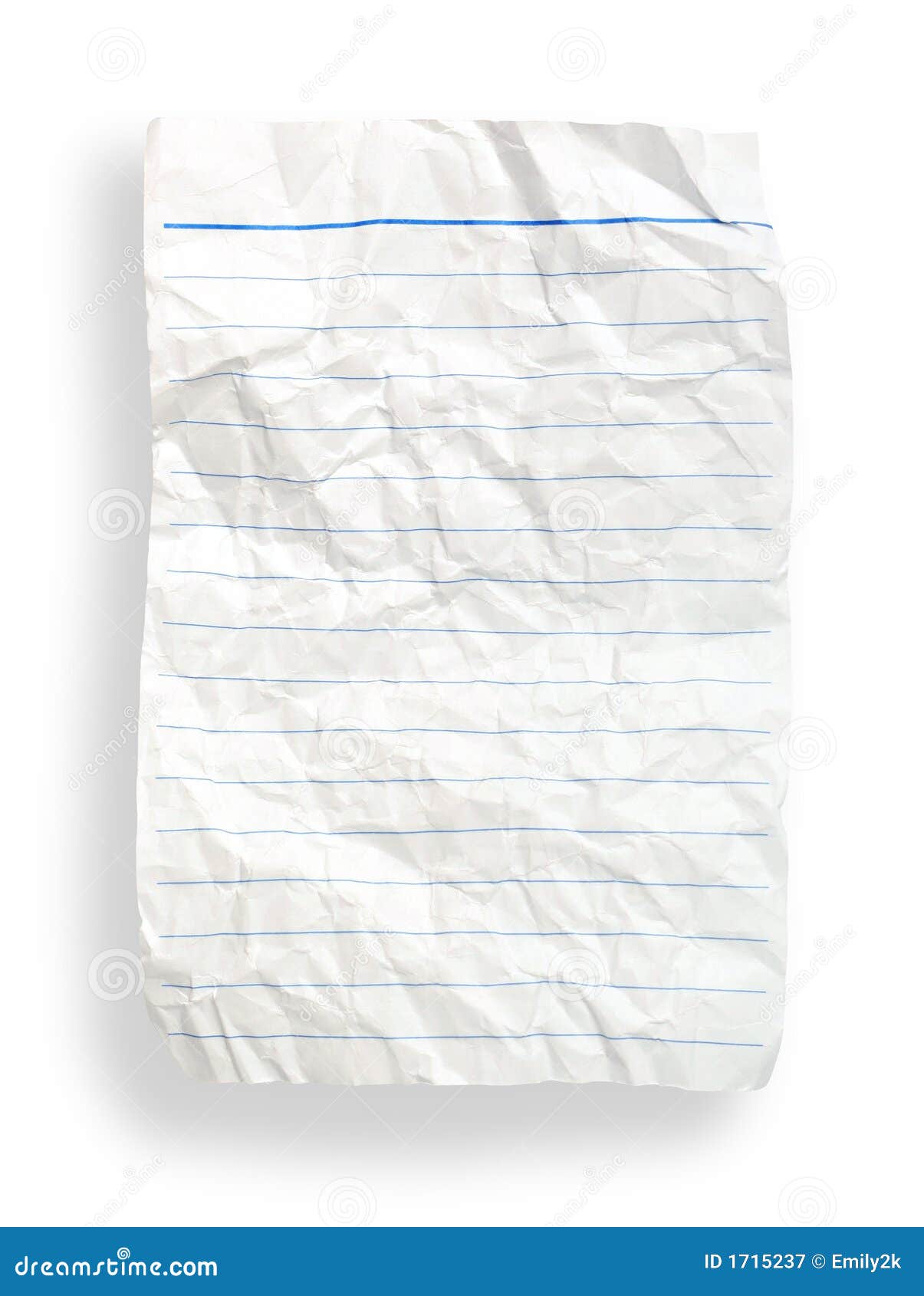 wrinkle white lined paper(with clipping path)
