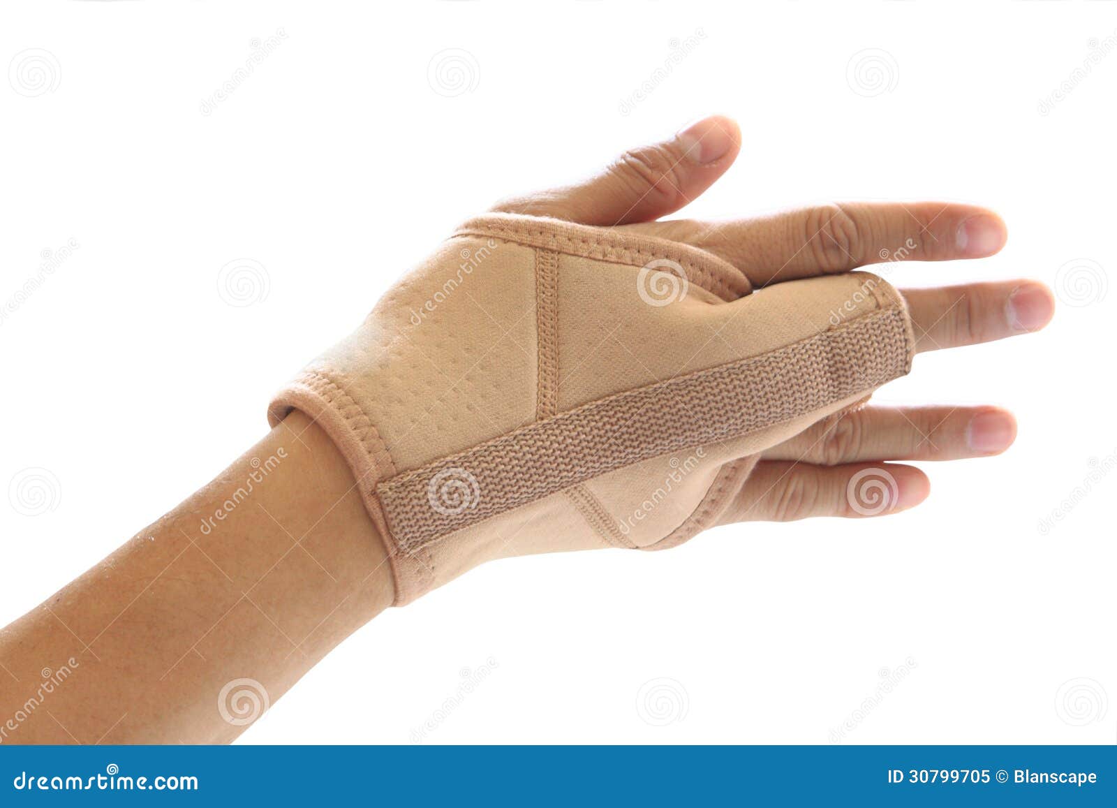 Wrist And Finger Brace Support Isolated On White Stock Image Image of