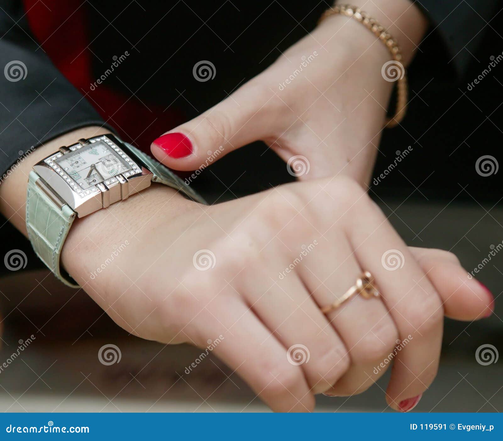 Wristwatch stock image. Image of bracelet, wrist, female 119591