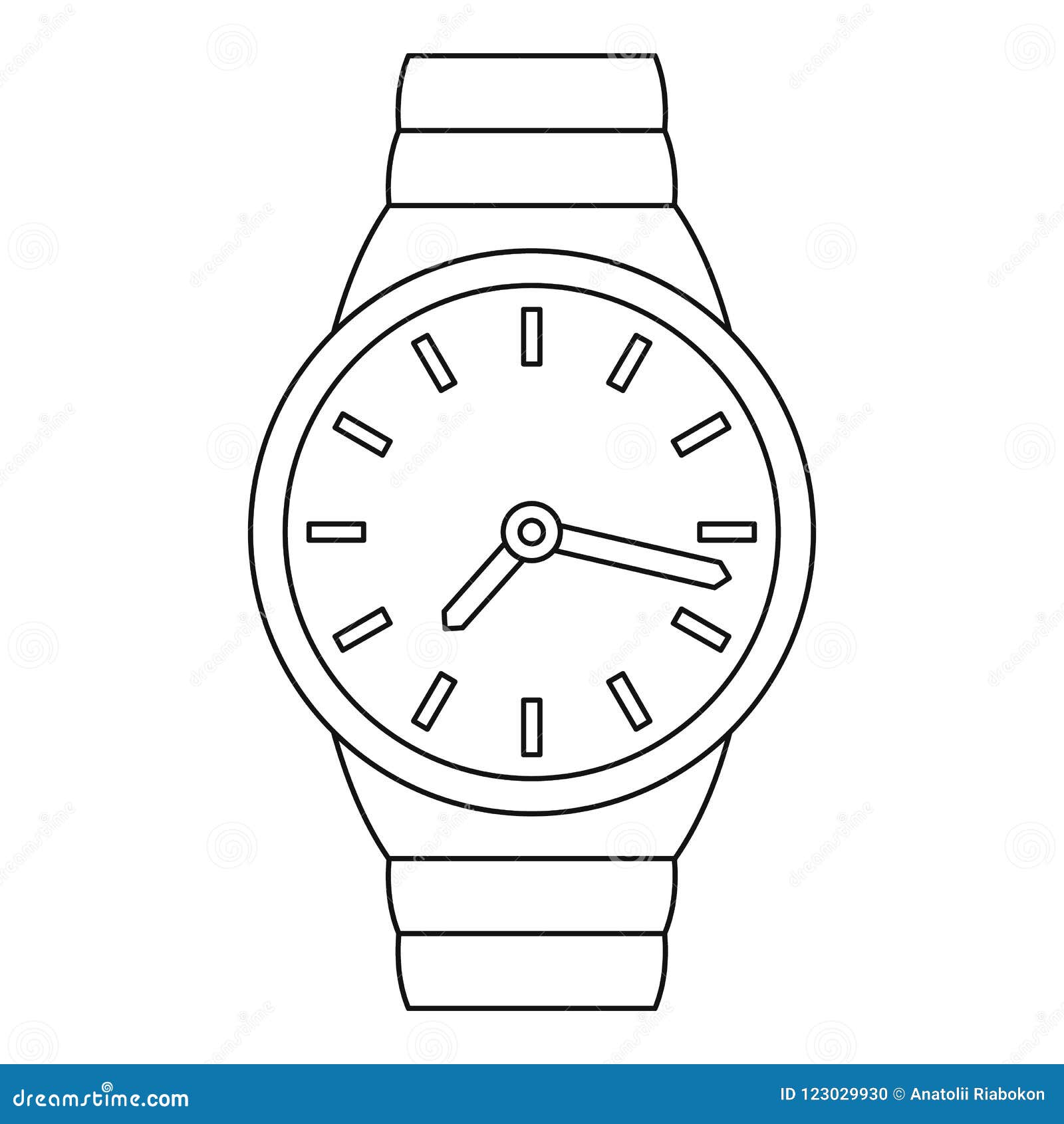 Wrist Watch Icon, Outline Style. Stock Illustration Illustration of