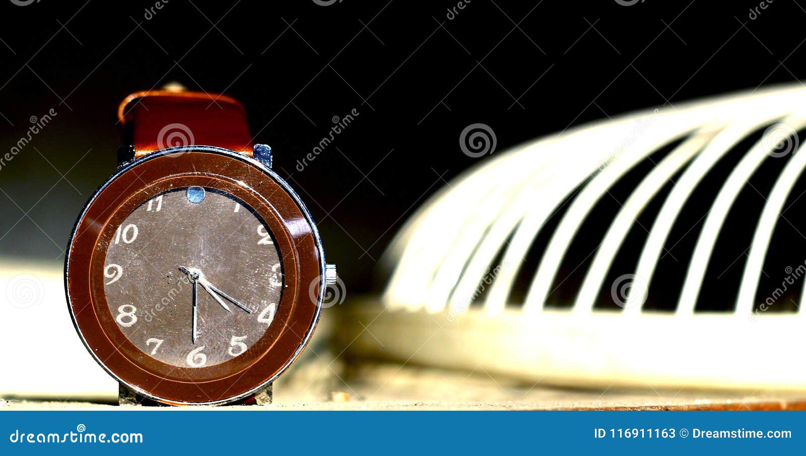 Wrist Watch Shining in Sunlight Stock Image Image of modern, black