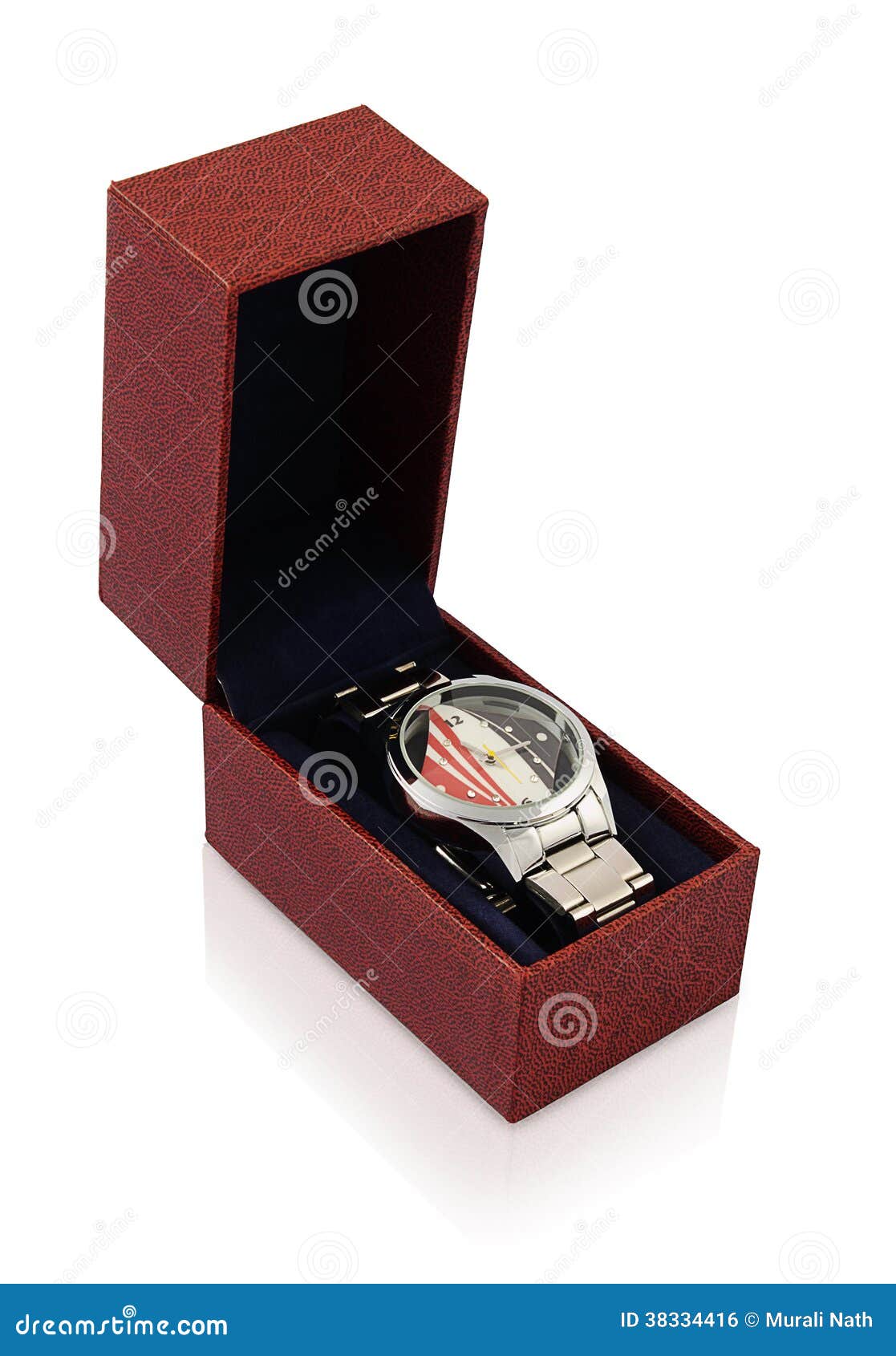 Wristwatch with Gift Box stock photo. Image of mechanical 38334416