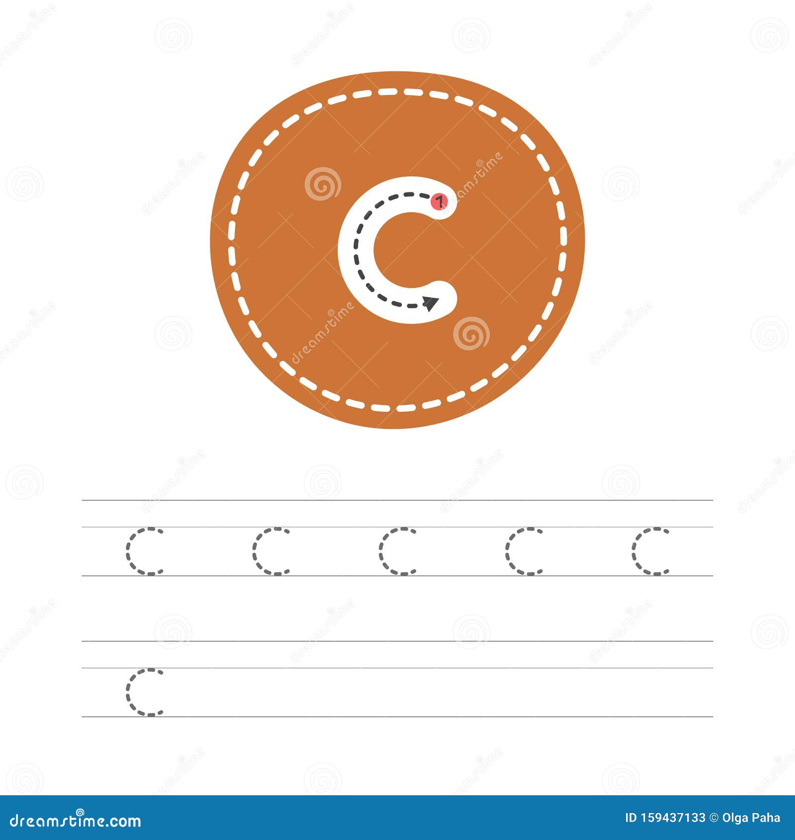 Write a letter C small stock vector. Illustration of grammar