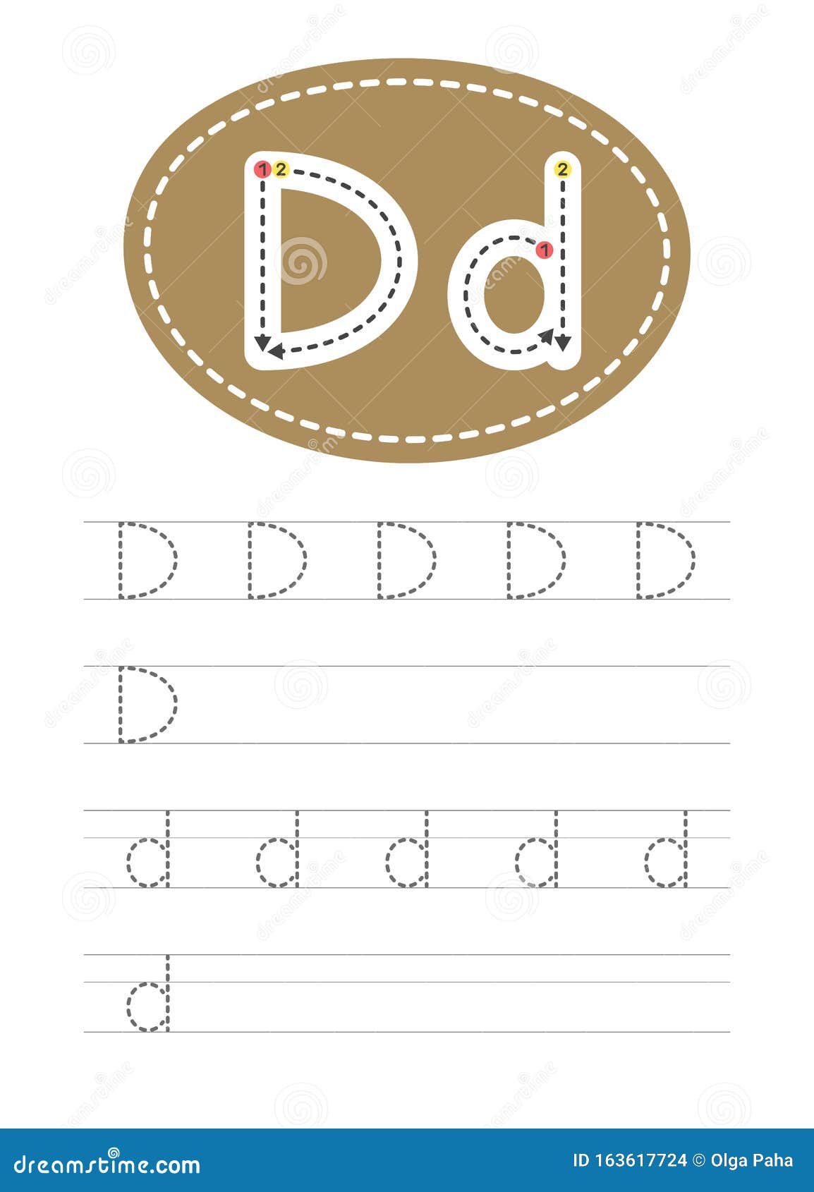 Write a letter D and d stock vector. Illustration of develop
