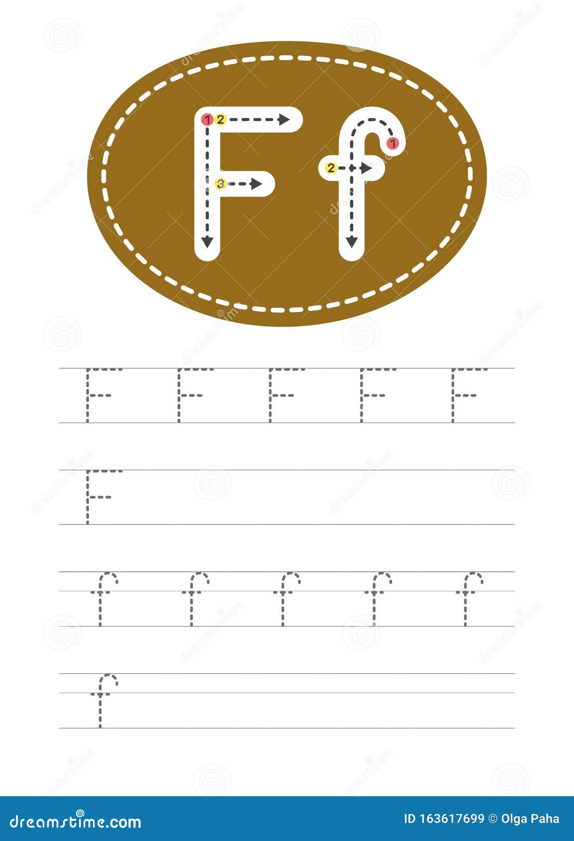 Write a letter F and f stock vector. Illustration of alphabet