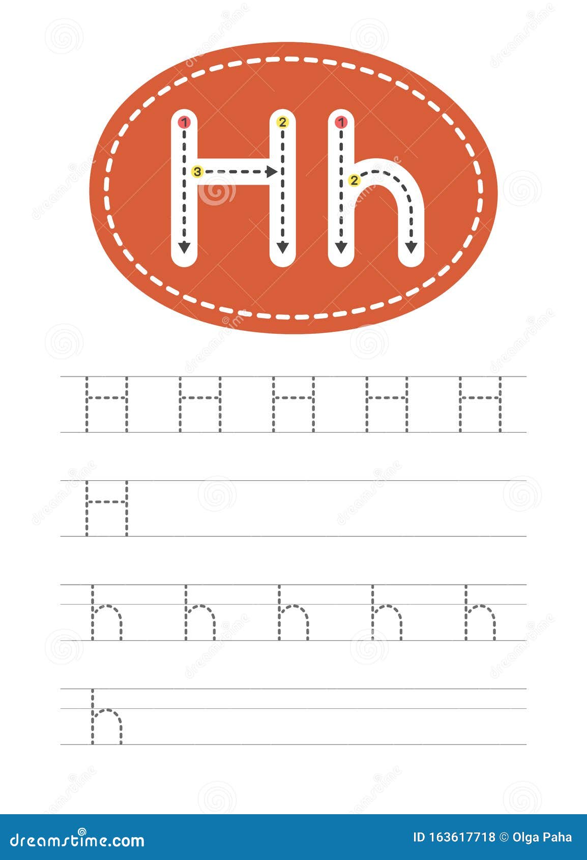 Write a letter H and h stock vector. Illustration of animated