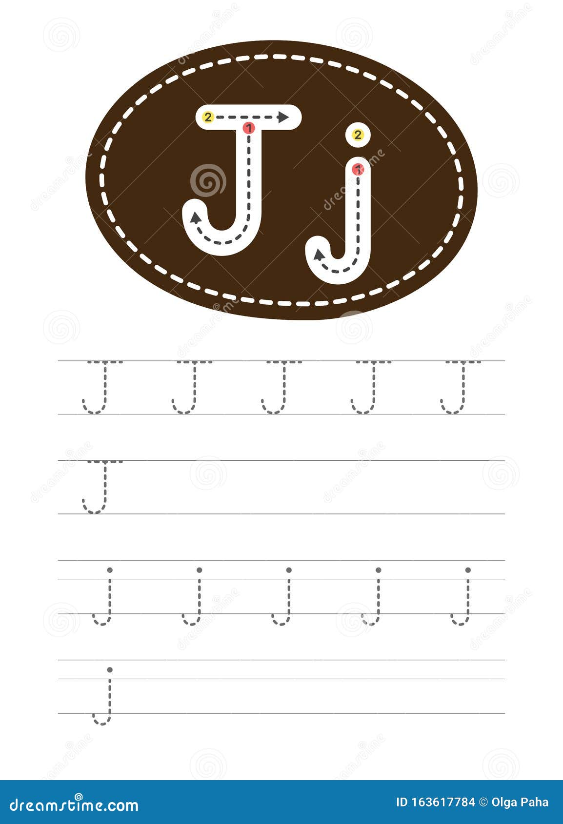 Write a letter J and j stock vector. Illustration of kids - 22