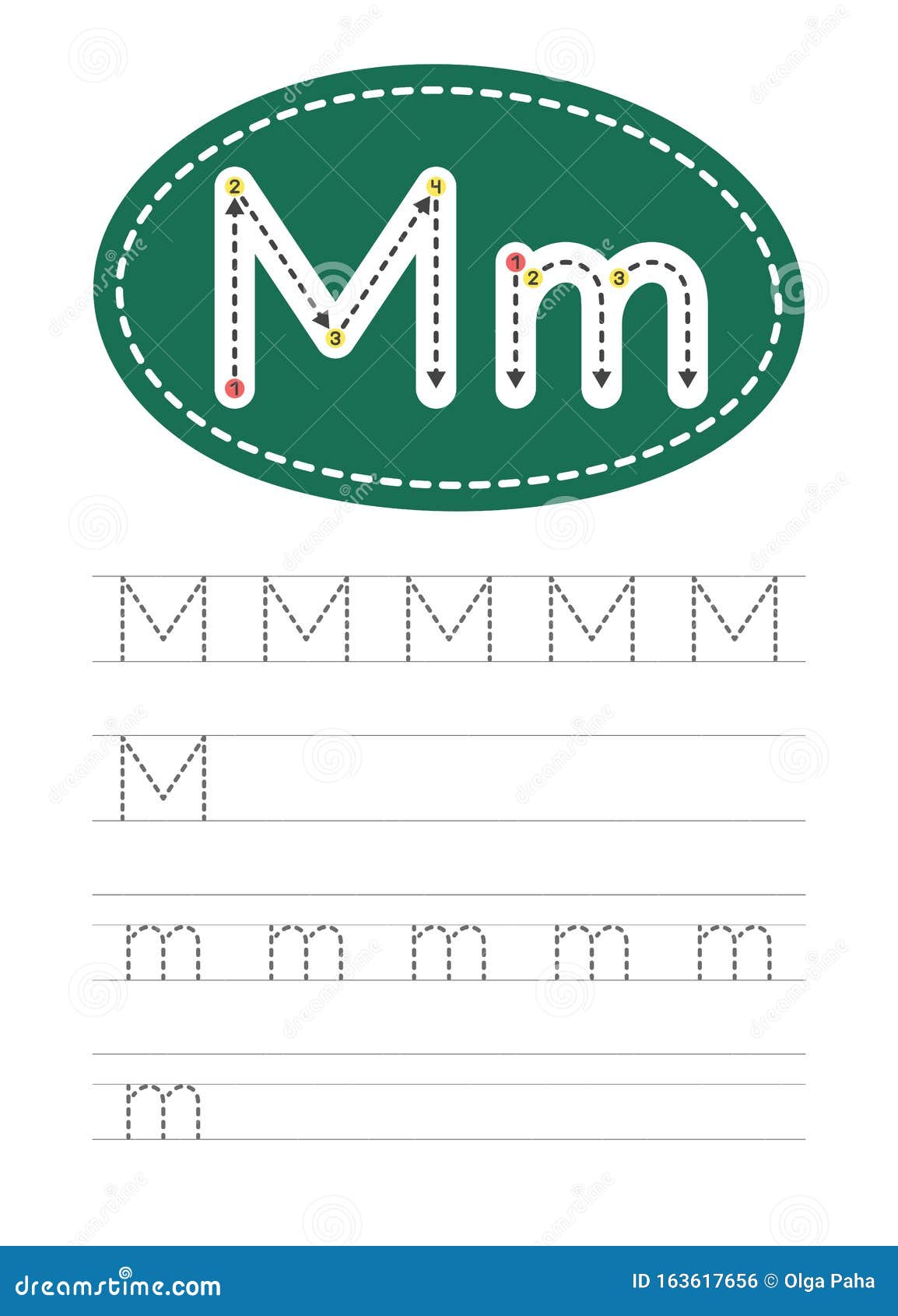 Write a letter M and m stock vector. Illustration of cartoon