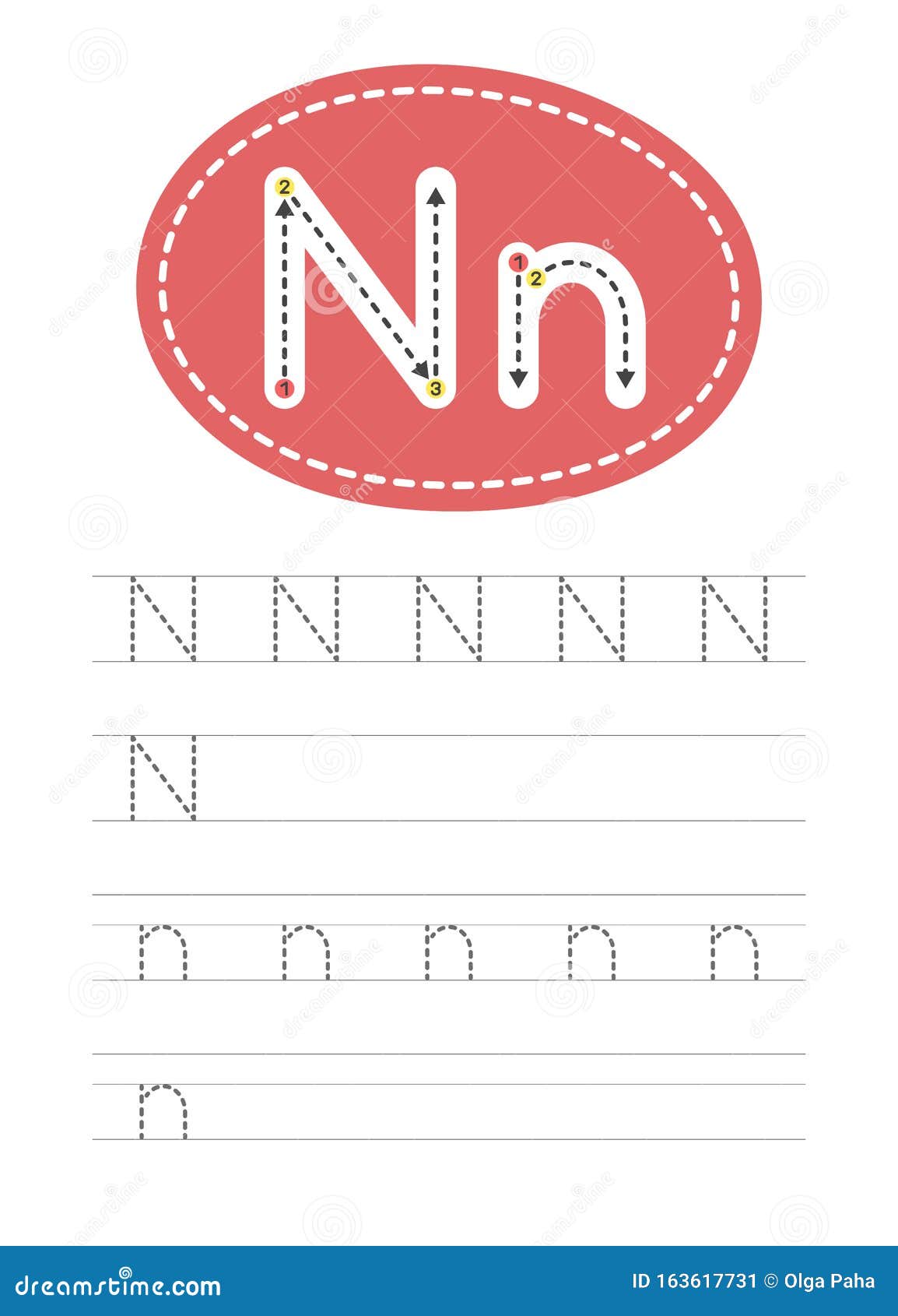 Write a letter N and n stock vector. Illustration of alphabet