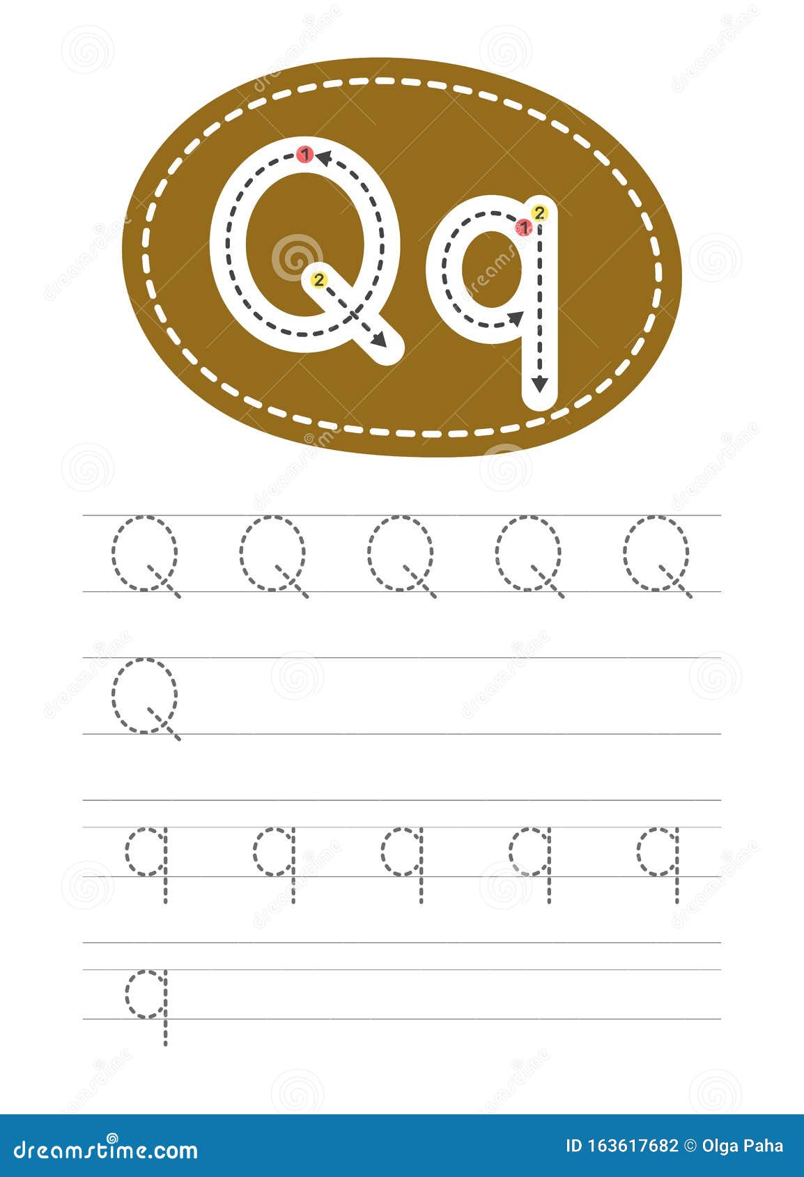 Write a letter Q and q stock vector. Illustration of hand - 18